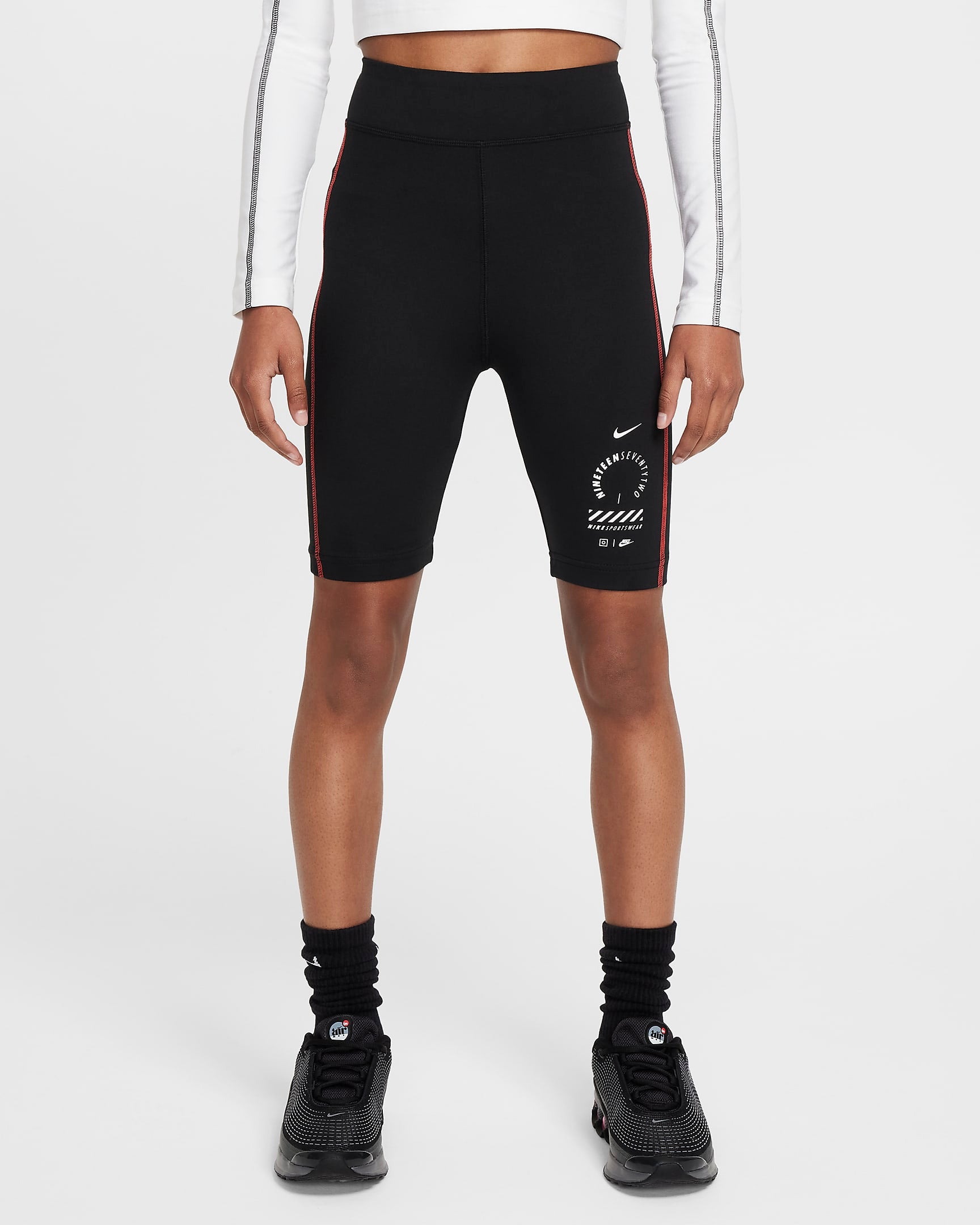 Bike Shorts Nike Leggings Shorts In Black Women's One High-Waisted