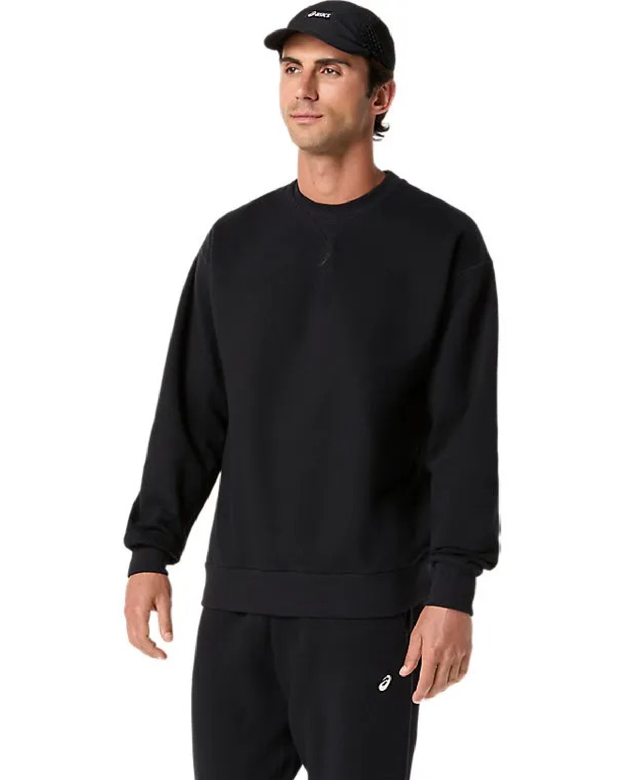 Image of Мъжки суитшърт ASICS FLEECE RELAXED CREW-NECK TOP BLACK