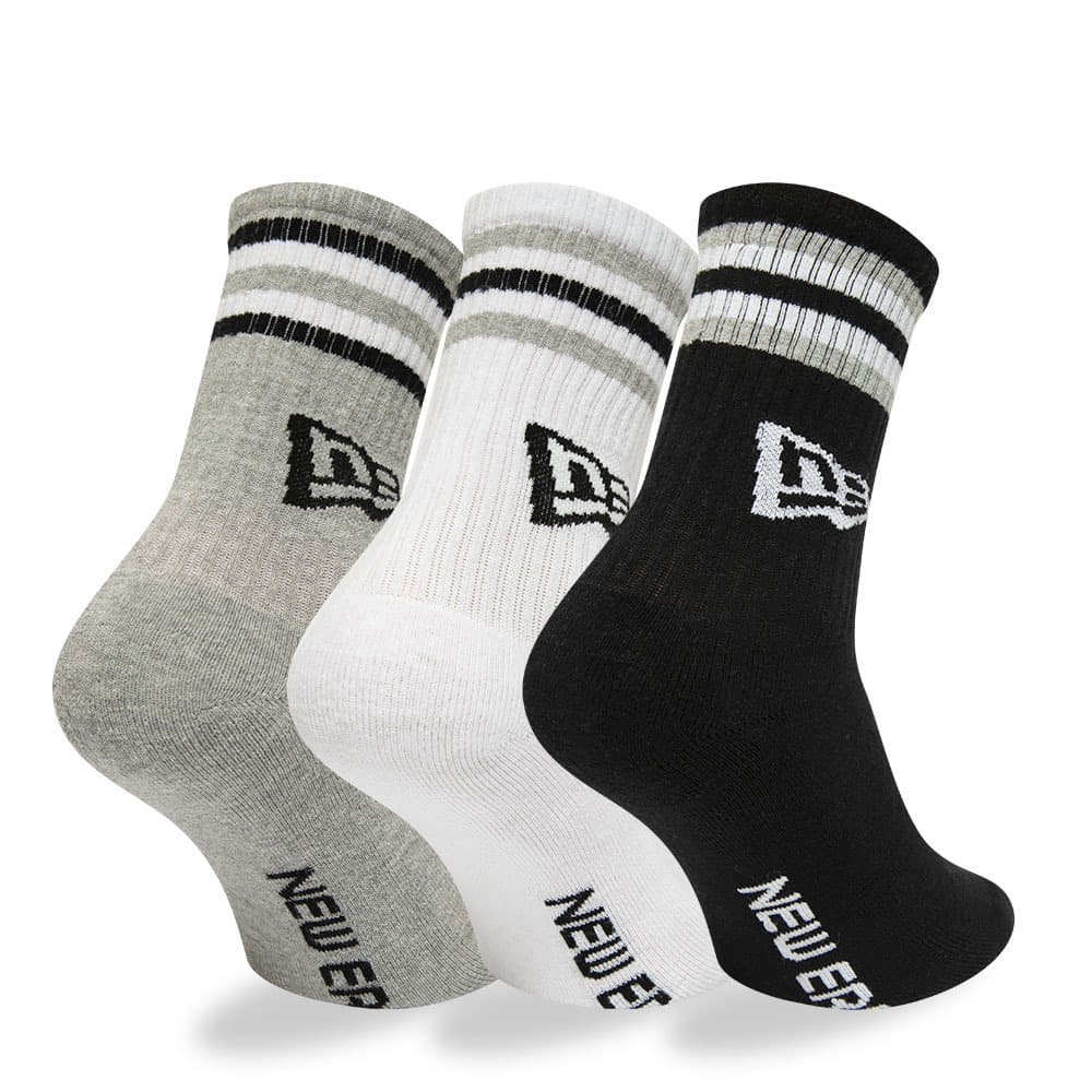 Image of Unisex Socks NEW ERA NOGAVICE RETRO STRIPE CREW NE BLKWHIGRA ?T:39/42