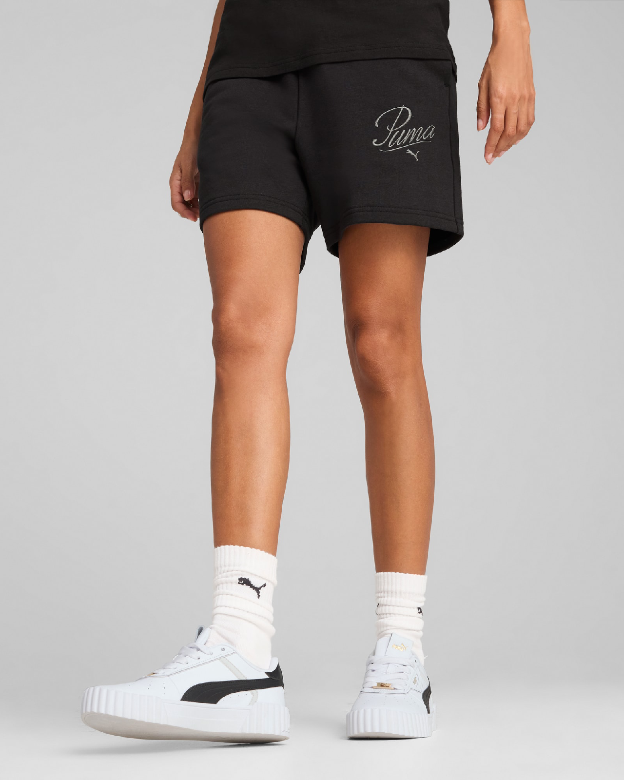 Image of Women's Shorts PUMA ESS SCRIPT High-Waist Shorts 5