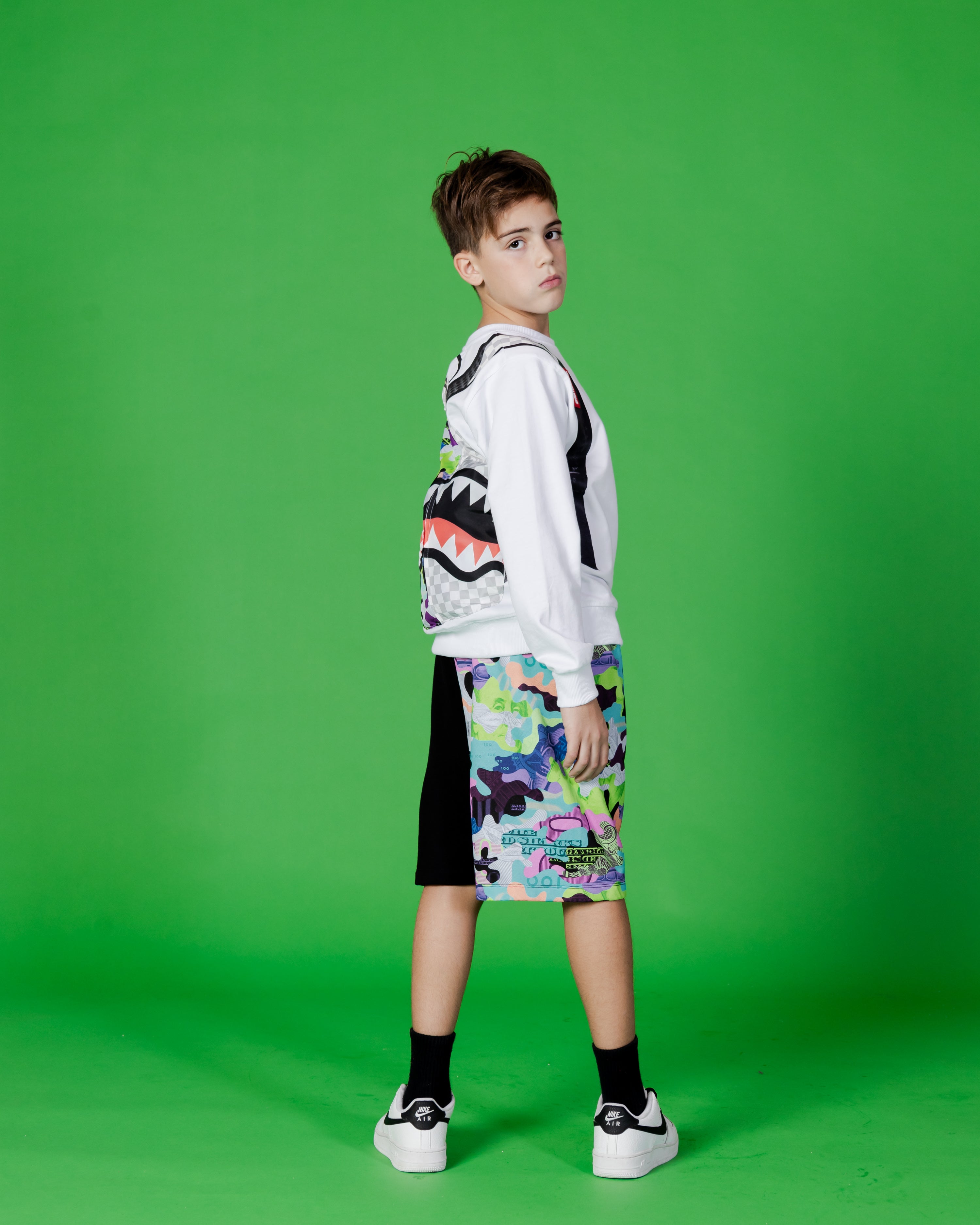 Image of Юношески Къс панталон SPRAYGROUND CAMO 100 SPLIT SHORTS - Ballistic-sport