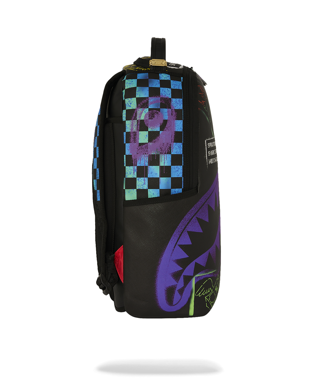 Image of Унисекс Раница SPRAYGROUND SHARK CENTRAL STENCILS- BLACK DLXSV BACKPACK