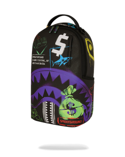 Image of Унисекс Раница SPRAYGROUND SHARK CENTRAL STENCILS- BLACK DLXSV BACKPACK