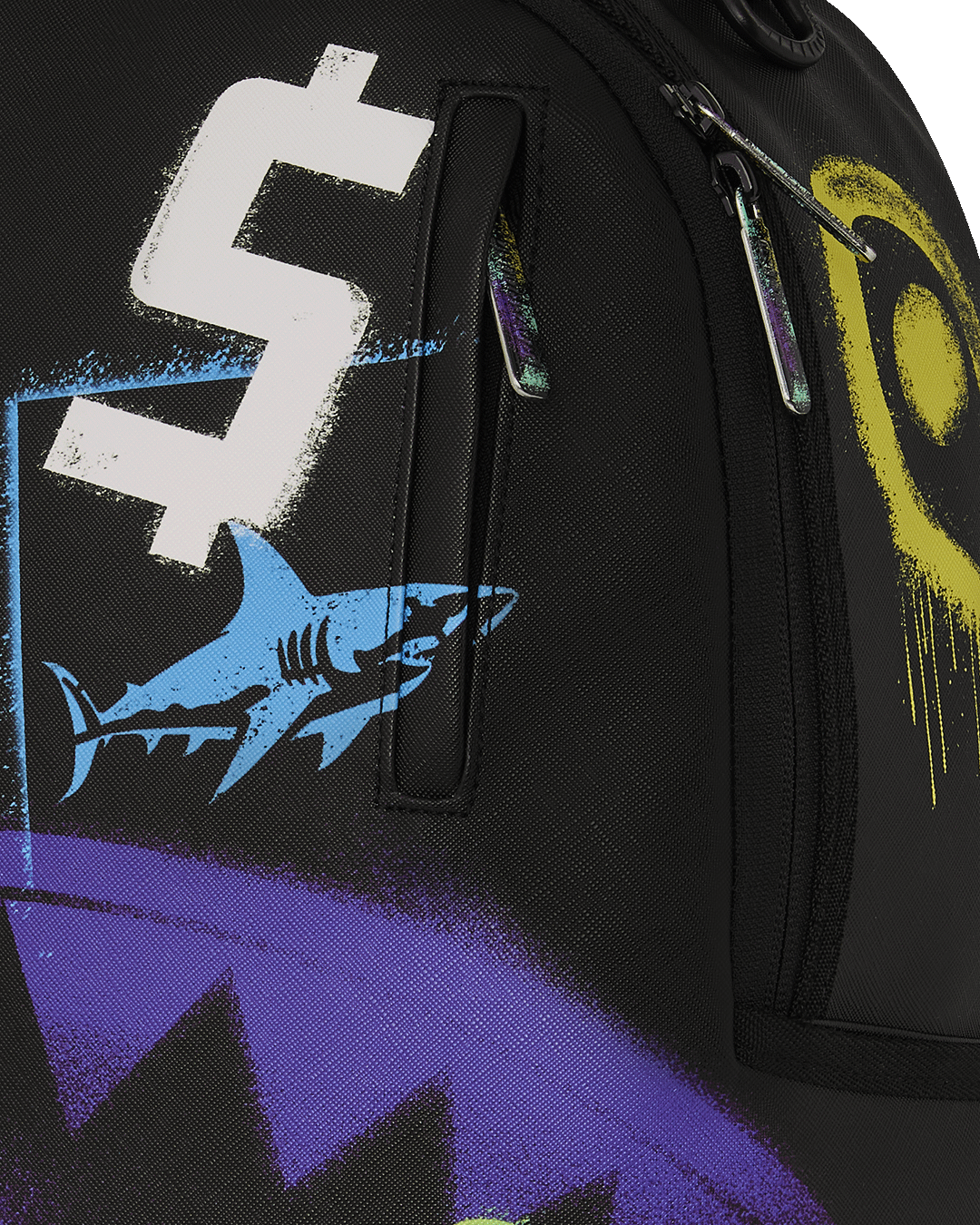 Image of Унисекс Раница SPRAYGROUND SHARK CENTRAL STENCILS- BLACK DLXSV BACKPACK