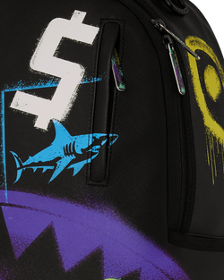 Image of Унисекс Раница SPRAYGROUND SHARK CENTRAL STENCILS- BLACK DLXSV BACKPACK