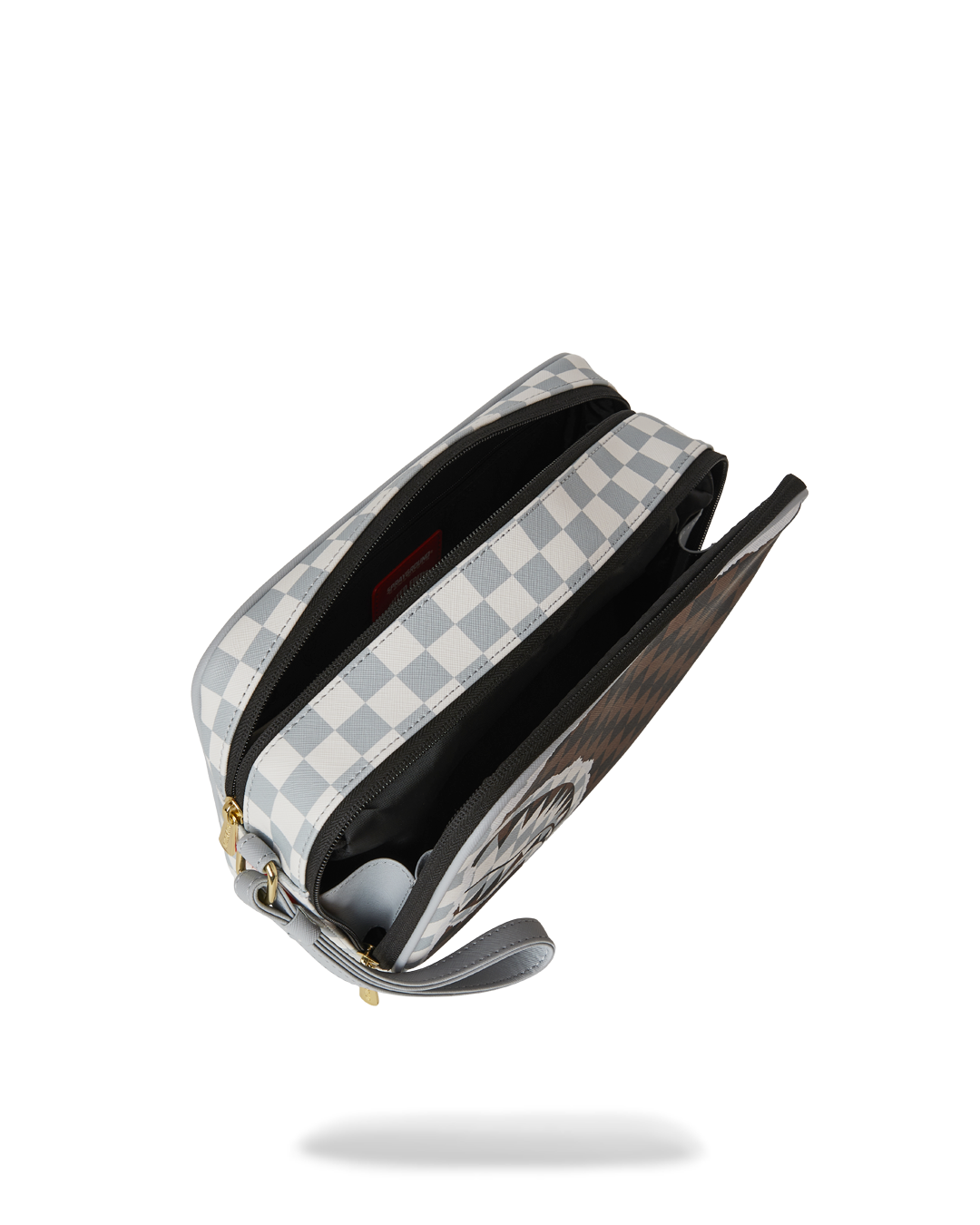 Image of Унисекс Тоалетна чанта SPRAYGROUND CREAM AND BROWN TEAR CHECK TOILETRY BAG