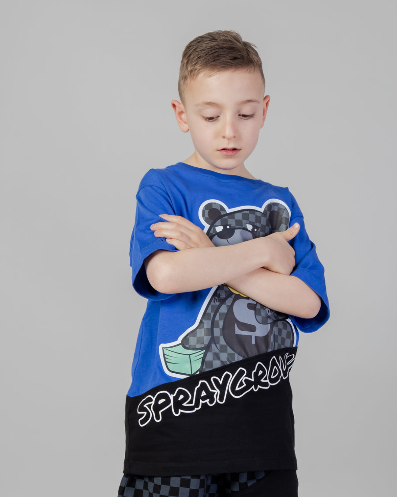 Image of Юношеска Тениска SPRAYGROUND BEAR HANGTAG T-SHIRT BLUE J - Ballistic-sport