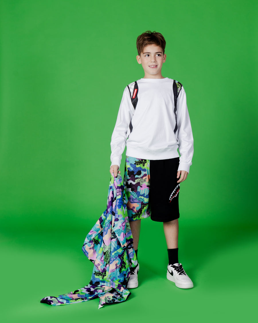 Image of Children's Sweatshirt SPRAYGROUND CAMO 100 BACKPACK IN CREW
