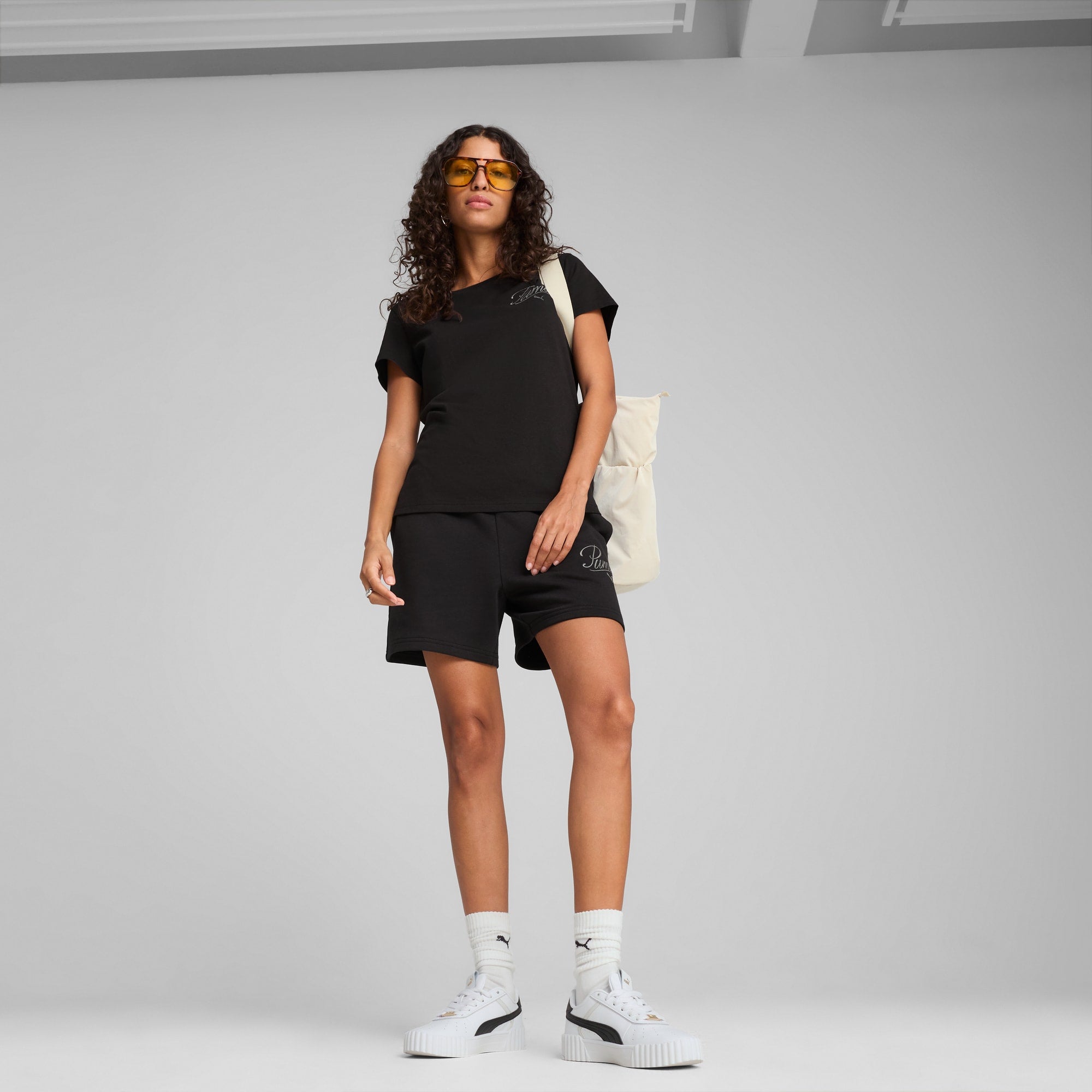 Image of Women's Shorts PUMA ESS SCRIPT High-Waist Shorts 5