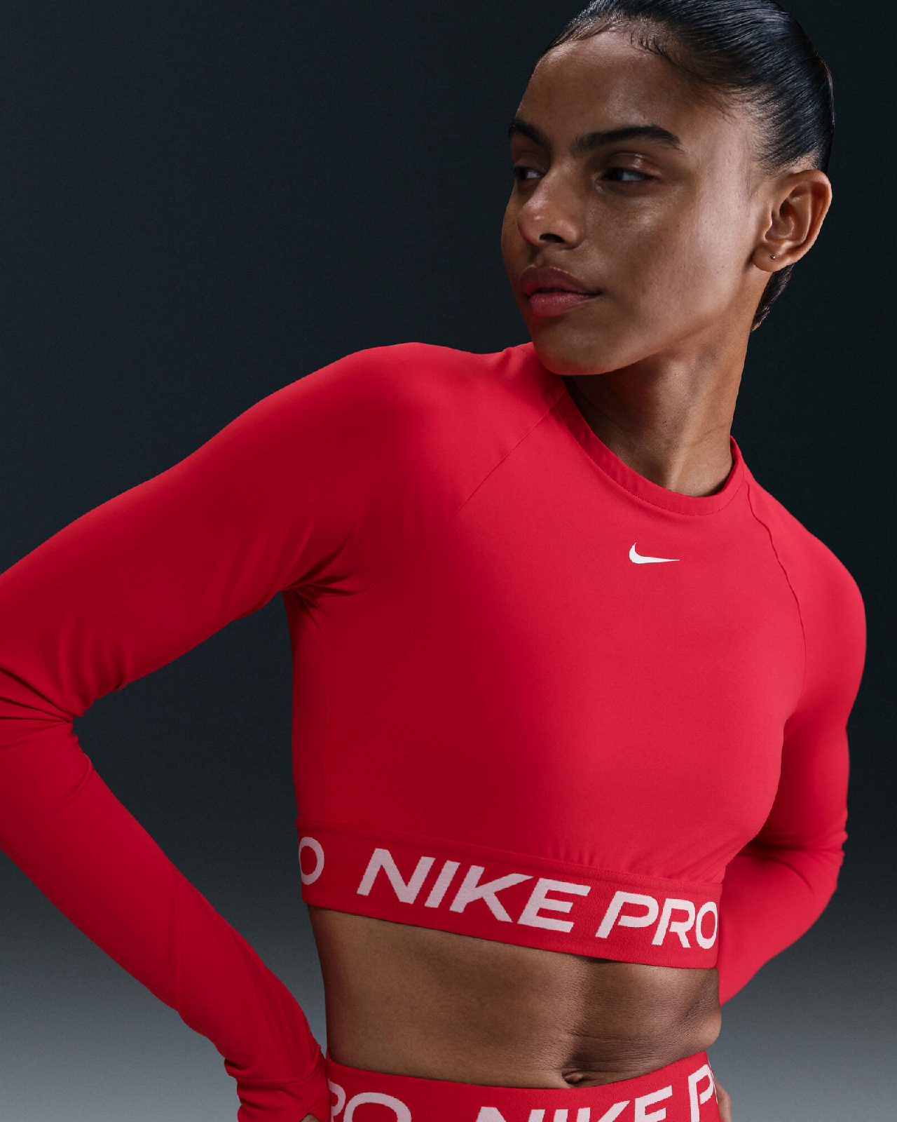 Дамска блуза NIKE W PRO DF 365 CROP LS - Ballistic-sport