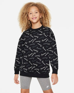 Image of Юношески Суитшърт NIKE G NSW CLUB FLC OVRSZD CRW LOGO - Ballistic-sport