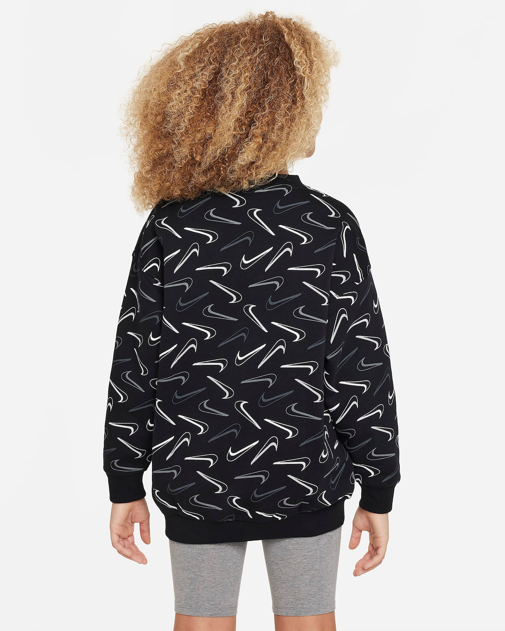 Image of Юношески Суитшърт NIKE G NSW CLUB FLC OVRSZD CRW LOGO - Ballistic-sport