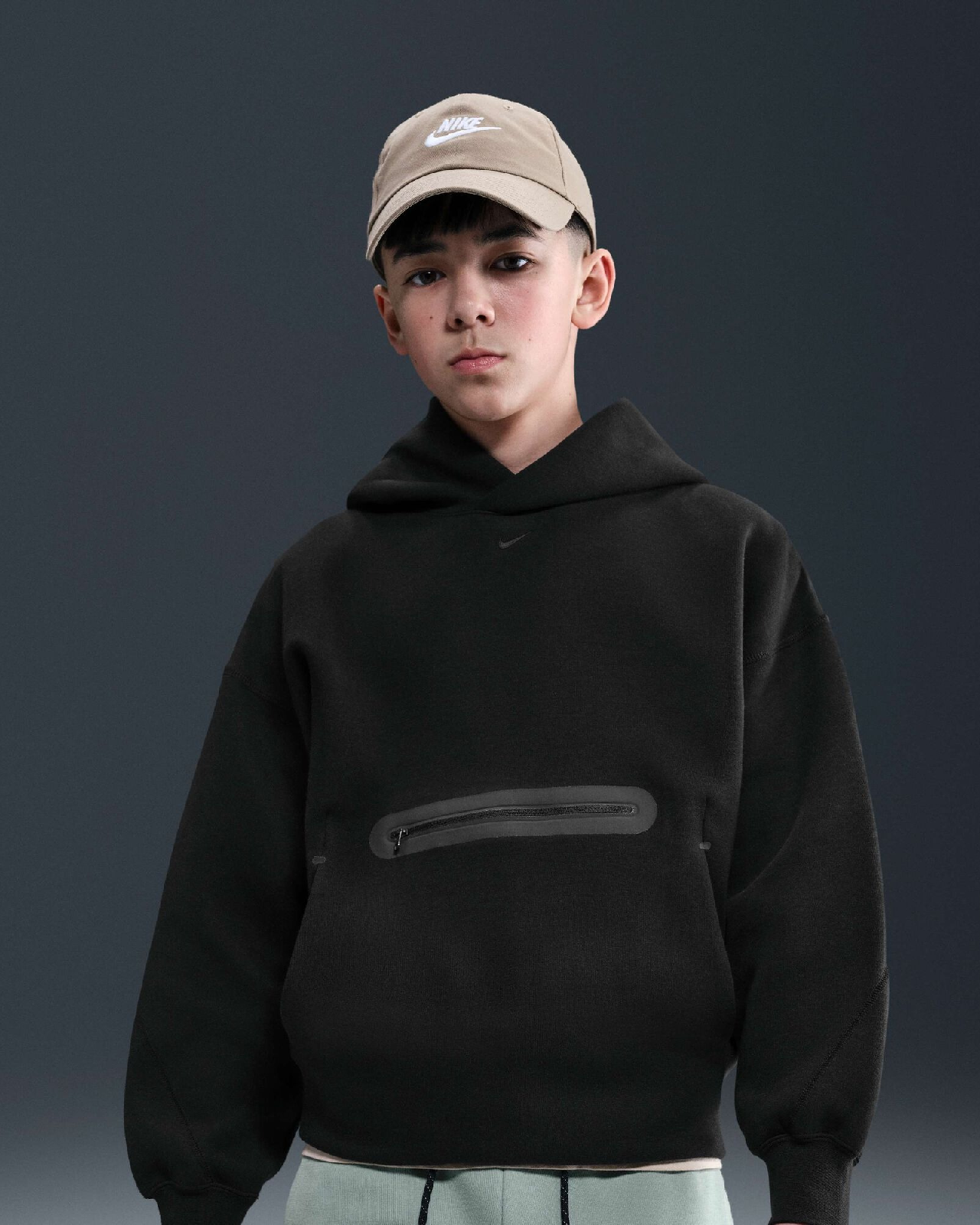 Детски Суитшърт NIKE B NSW TCH FLC OVRS PO HDY-PD