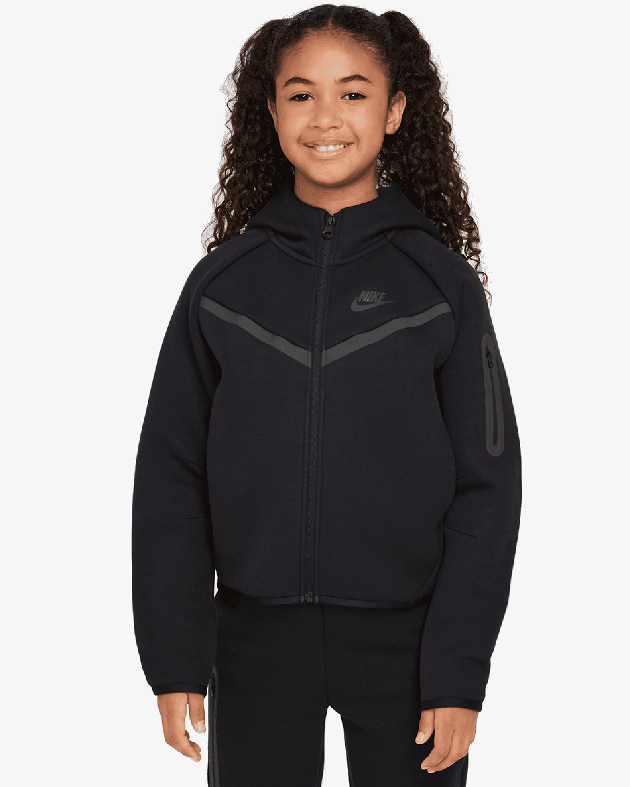 Image of Детски Суитшърт NIKE G NSW TCH FLC HD FZ LS - PD