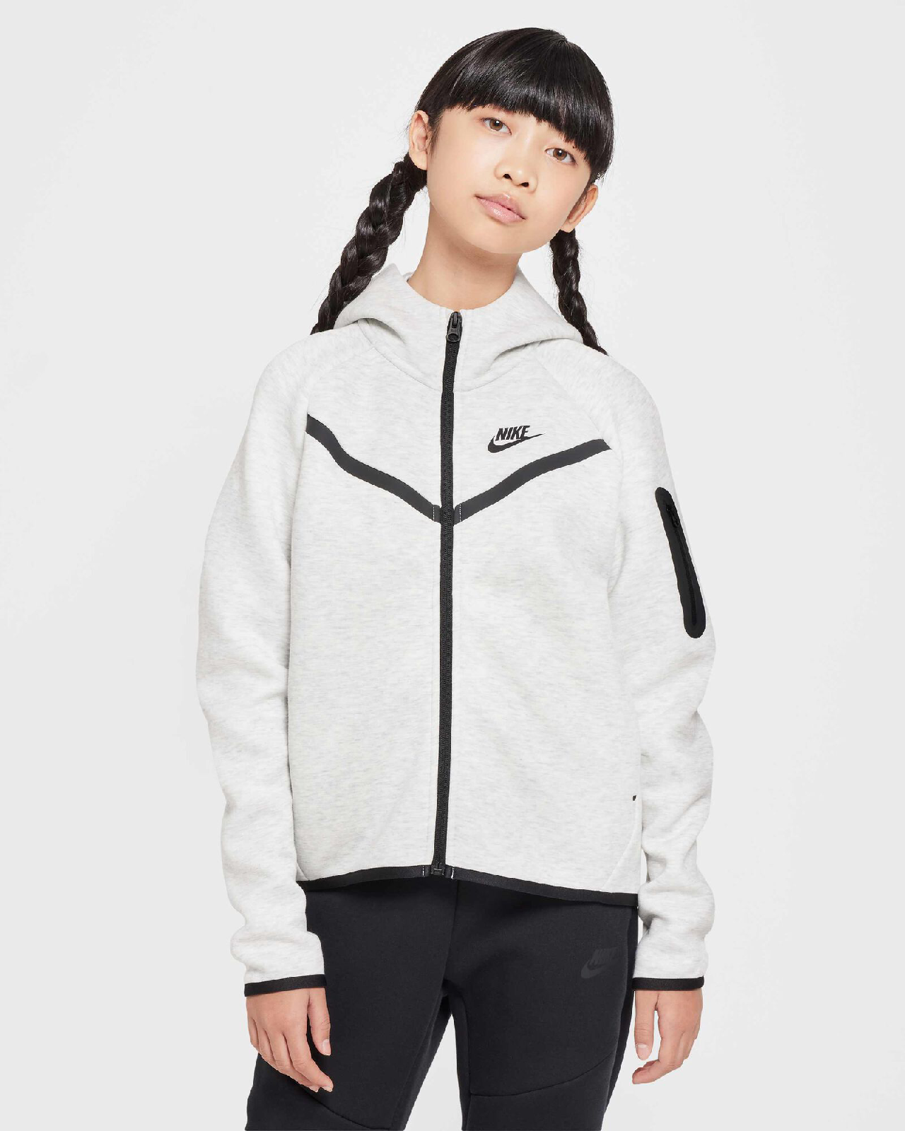 Image of Детски Суитшърт NIKE G NSW TCH FLC HD FZ LS - PD