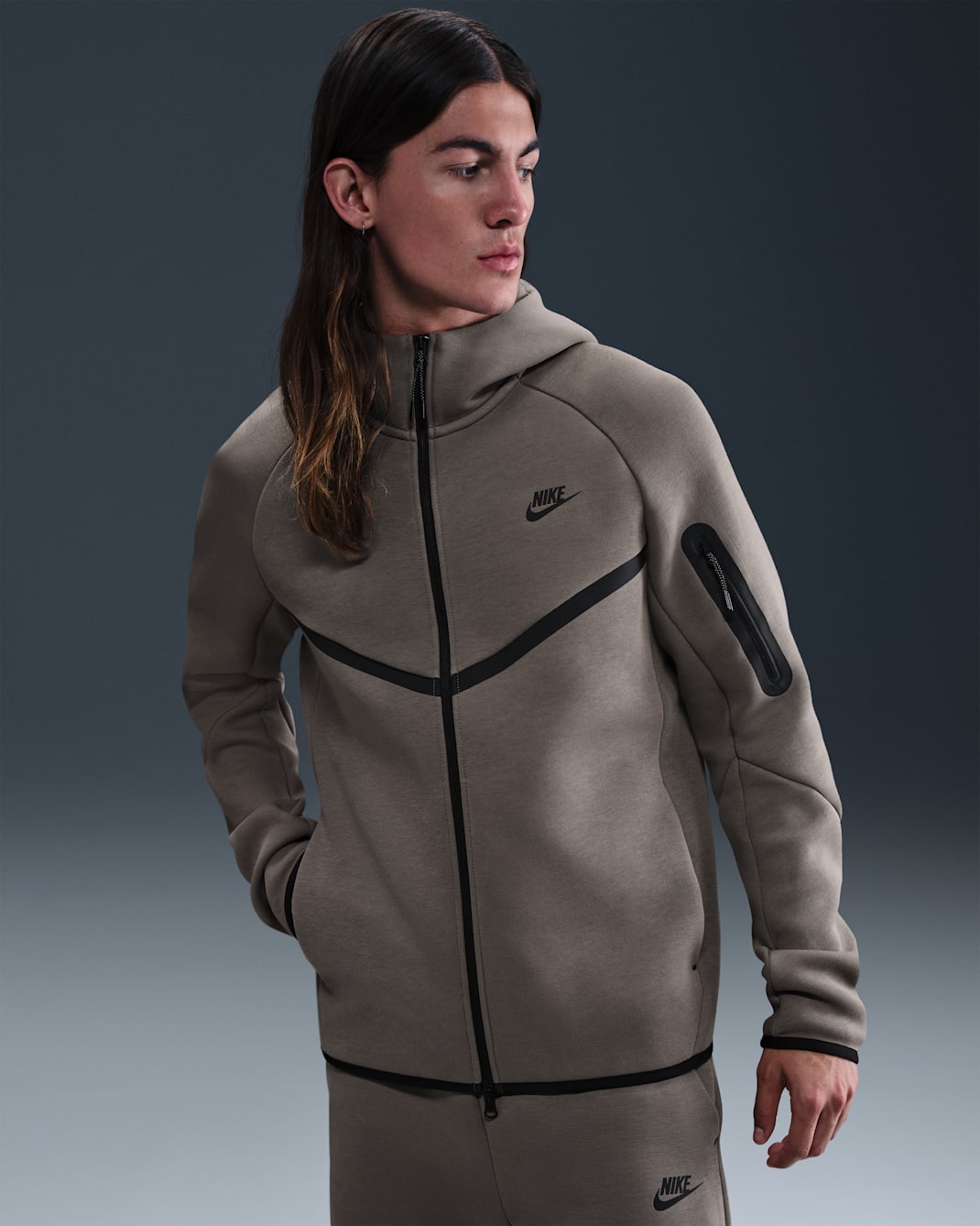 Image of Мъжки Суитшърт NIKE M NK TCH FLC FZ WR HOODIE -HV0949-289- Ballistic sport, Балистик