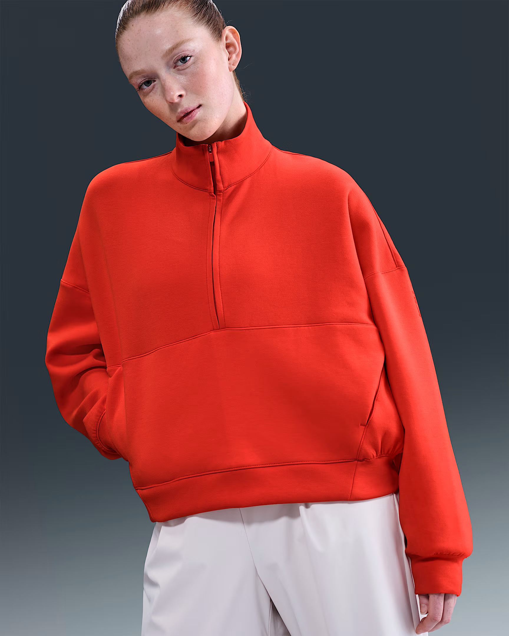 Image of Дамски Суитшърт NIKE W NK 24.7 DF HZ TOP SOFT KNIT -HQ8188-633-Ballistic-sport, Балистик