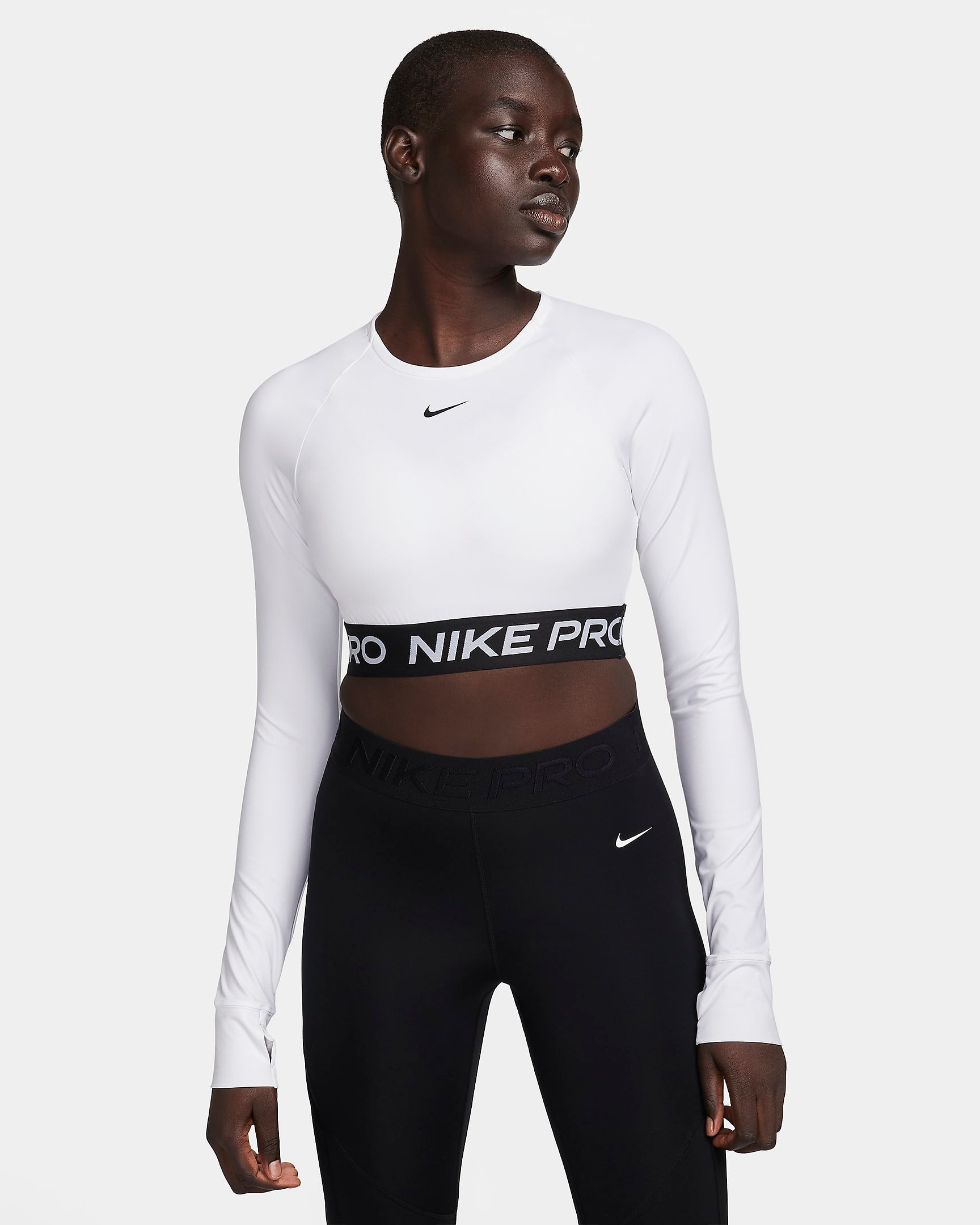 Image of Дамска блуза NIKE W PRO DF 365 CROP LS -FV5484-100- Ballistic-sport, Балистик