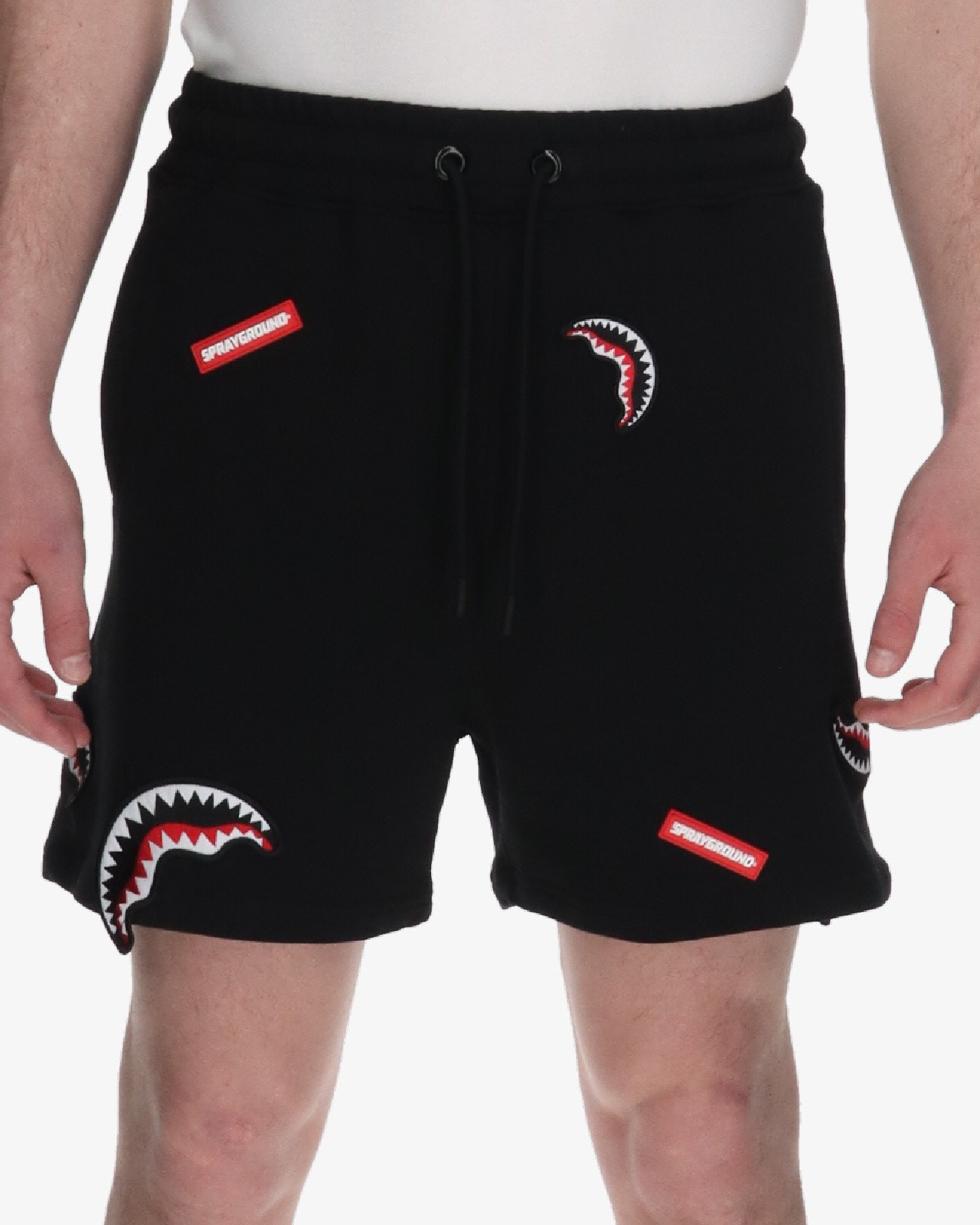 Image of Мъжки Къс панталон SPRAYGROUND SHARKPATCHES SHORTS BLK