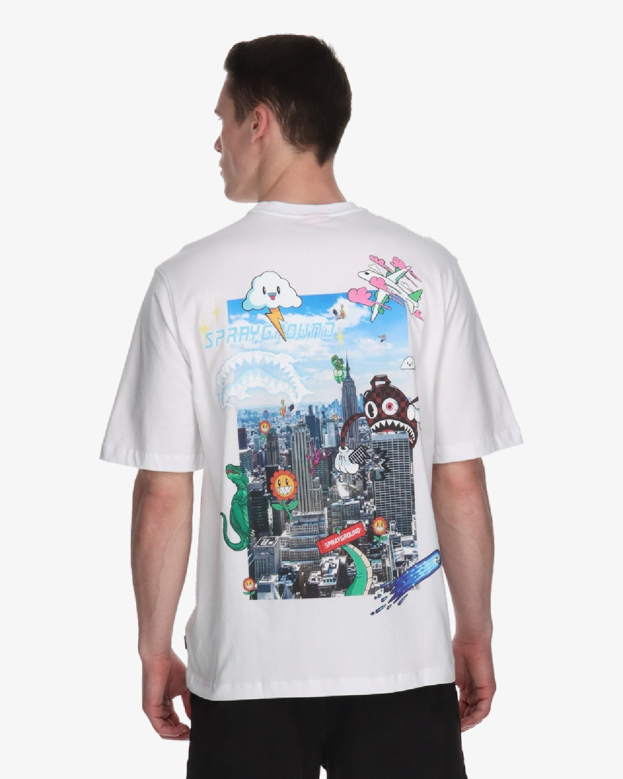Image of Мъжка Тениска SPRAYGROUND CHARACTER INVASION T-SHIRT WHT