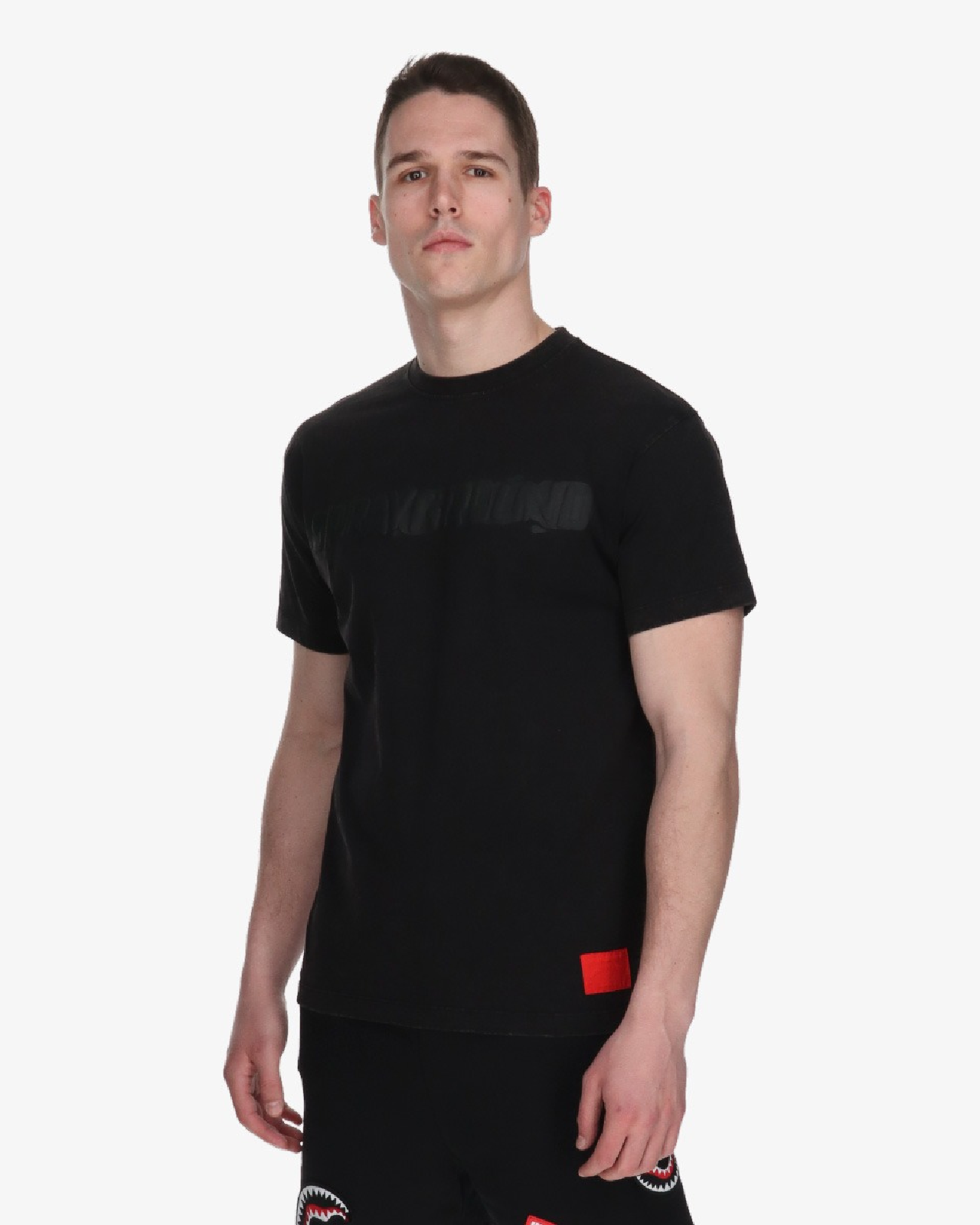 Image of Мъжка Тениска SPRAYGROUND STONE WASHED MELTED SHARK NEW REG T-SHIRT BLK