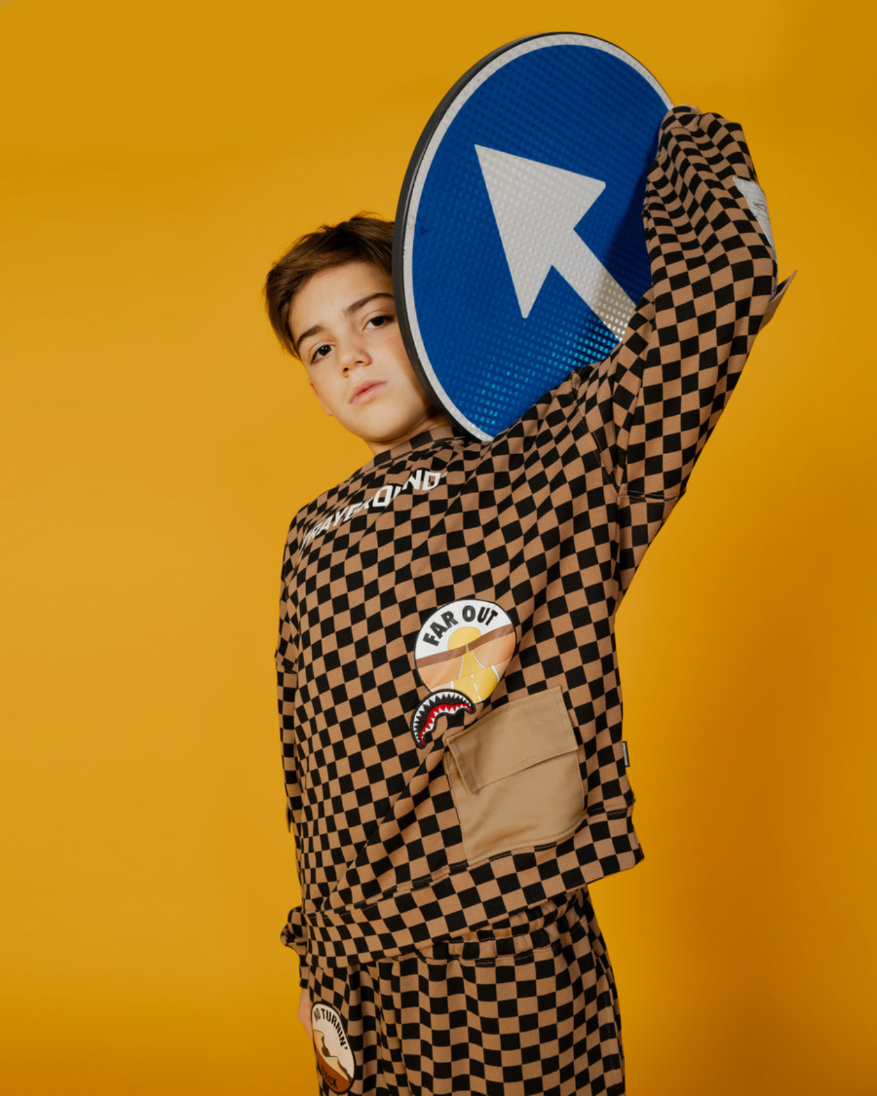 Image of Юношески Суитшърт SPRAYGROUND DAKAR CHECK CREW - Ballistic-sport