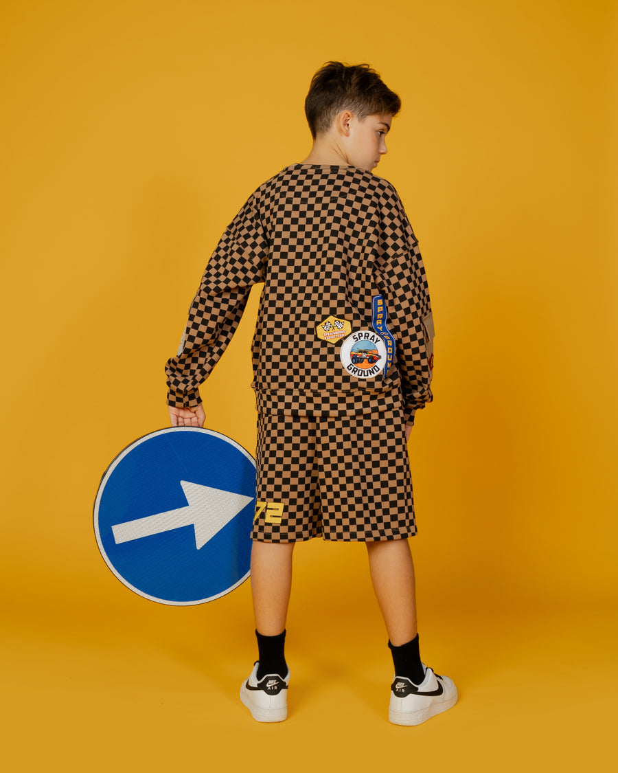Image of Юношески Суитшърт SPRAYGROUND DAKAR CHECK CREW - Ballistic-sport