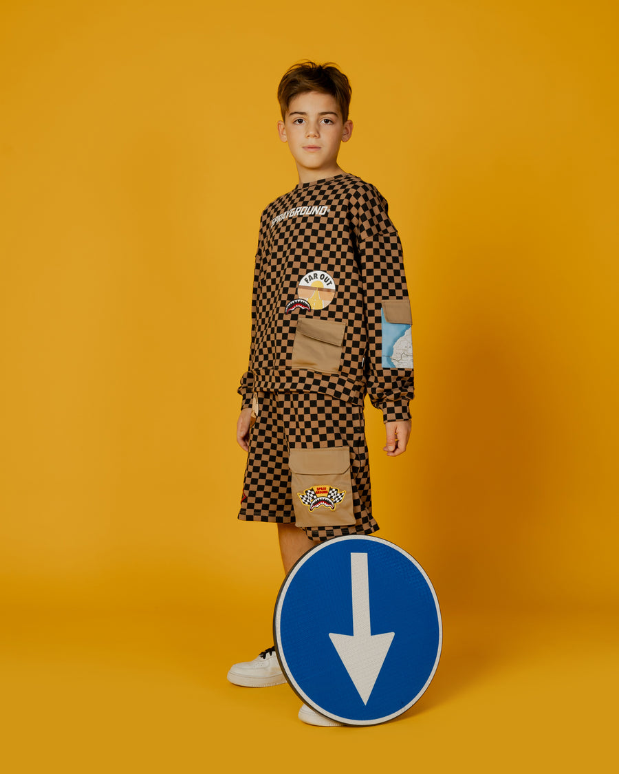 Image of Юношески Суитшърт SPRAYGROUND DAKAR CHECK CREW - Ballistic-sport