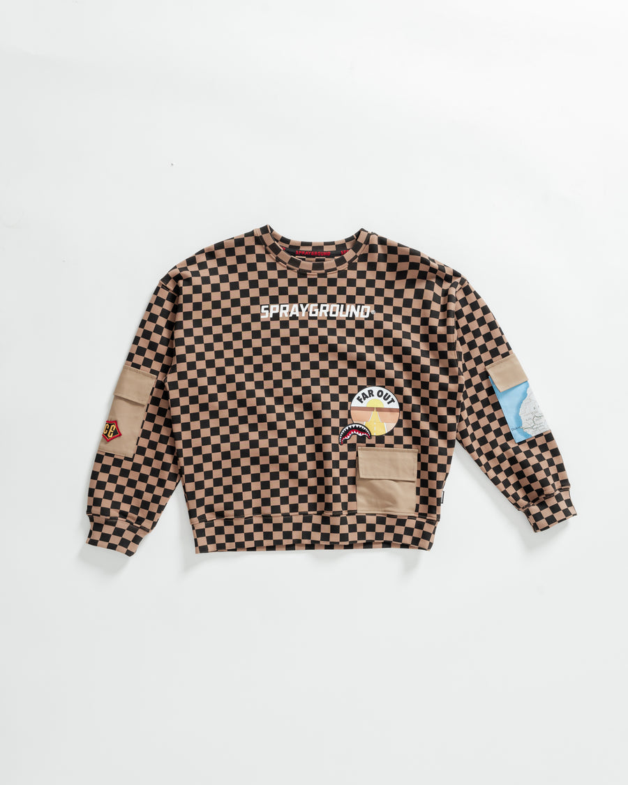 Image of Юношески Суитшърт SPRAYGROUND DAKAR CHECK CREW - Ballistic-sport