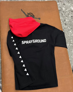 Image of Унисекс Суитшърт SPRAYGROUND NEXT LEVEL LONG HOODIE BLACK T-SHIRT