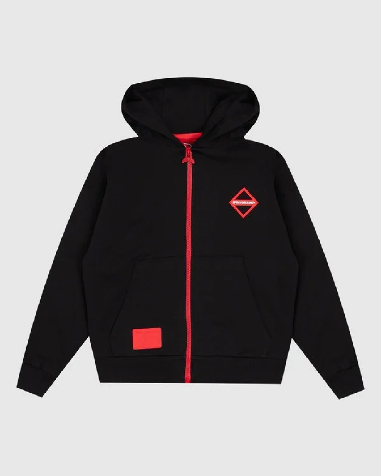 Image of Детски Суитчър SPRAYGROUND TOUCH OF RED OVER FULL-ZIP HOODIE BLACK