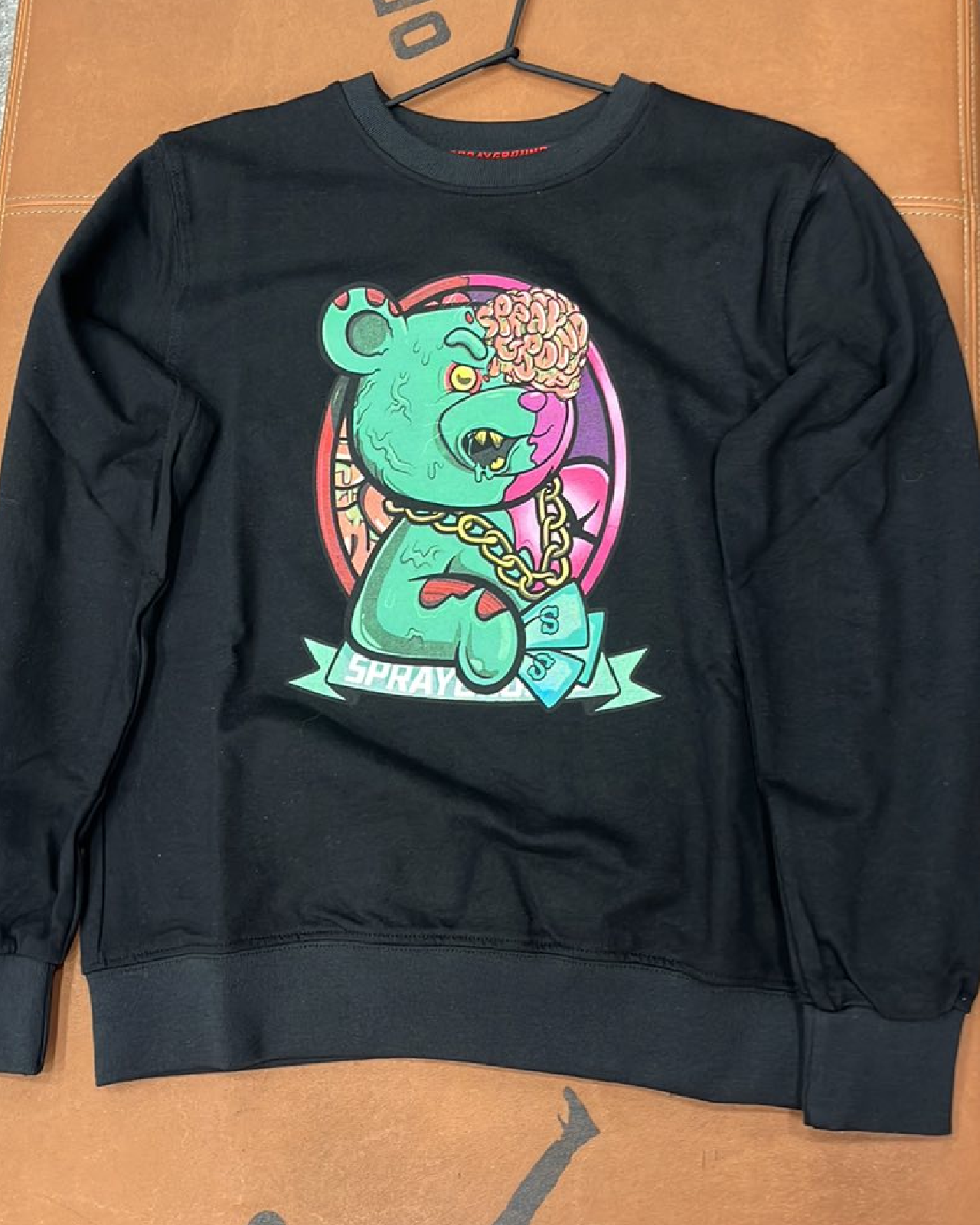 Унисекс Суитшърт SPRAYGROUND ZOMBIE BEAR CREW BLACK J