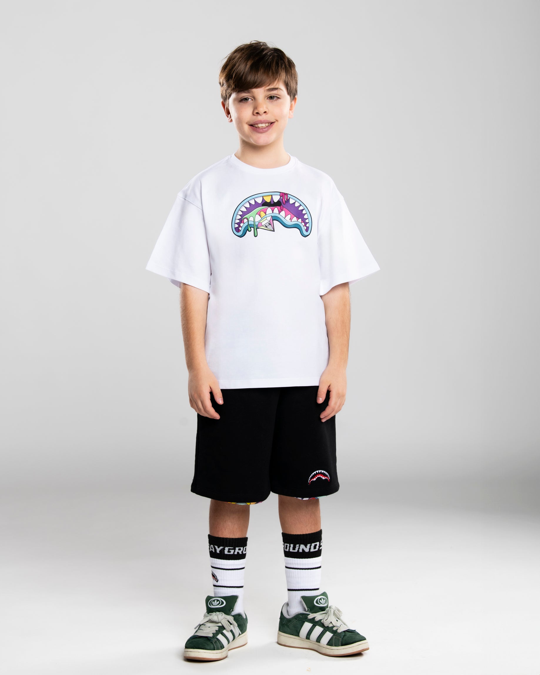 Image of Детска Тениска SPRAYGROUND JELLY WORLD FIXES OVER T-SHIRT WHT