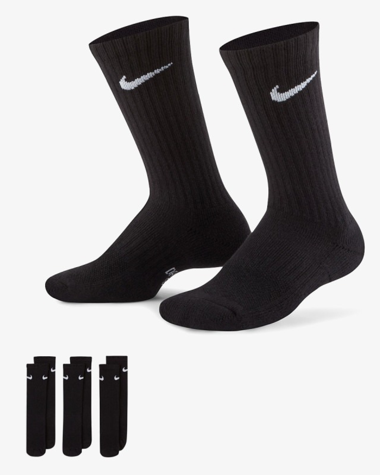 Image of Унисекс Чорапи NIKE Y NK EVRY CUSH CREW 3PR – 010 – изглед 1