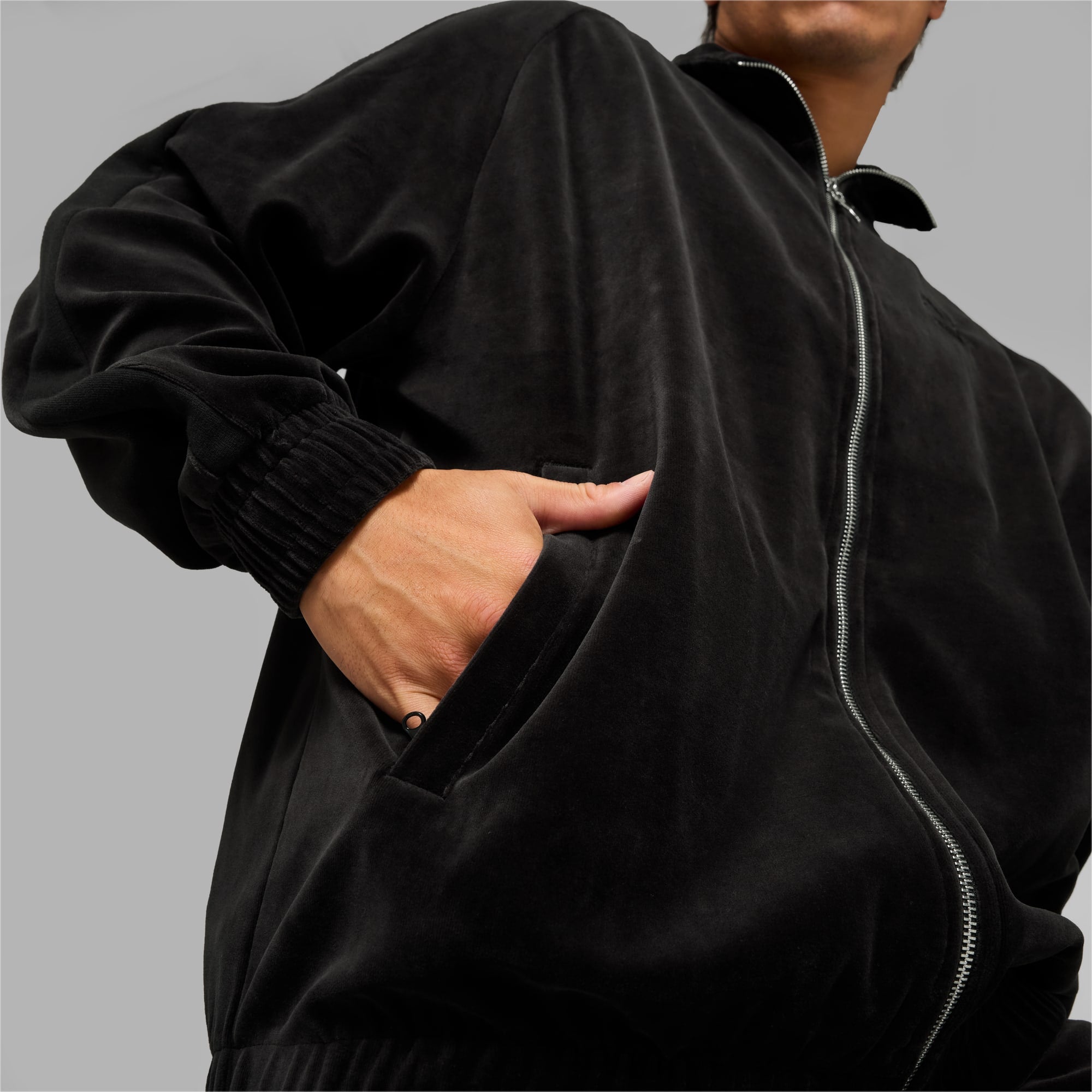 Image of Унисекс Яке PUMA T7 Oversized Velour Track Jacket