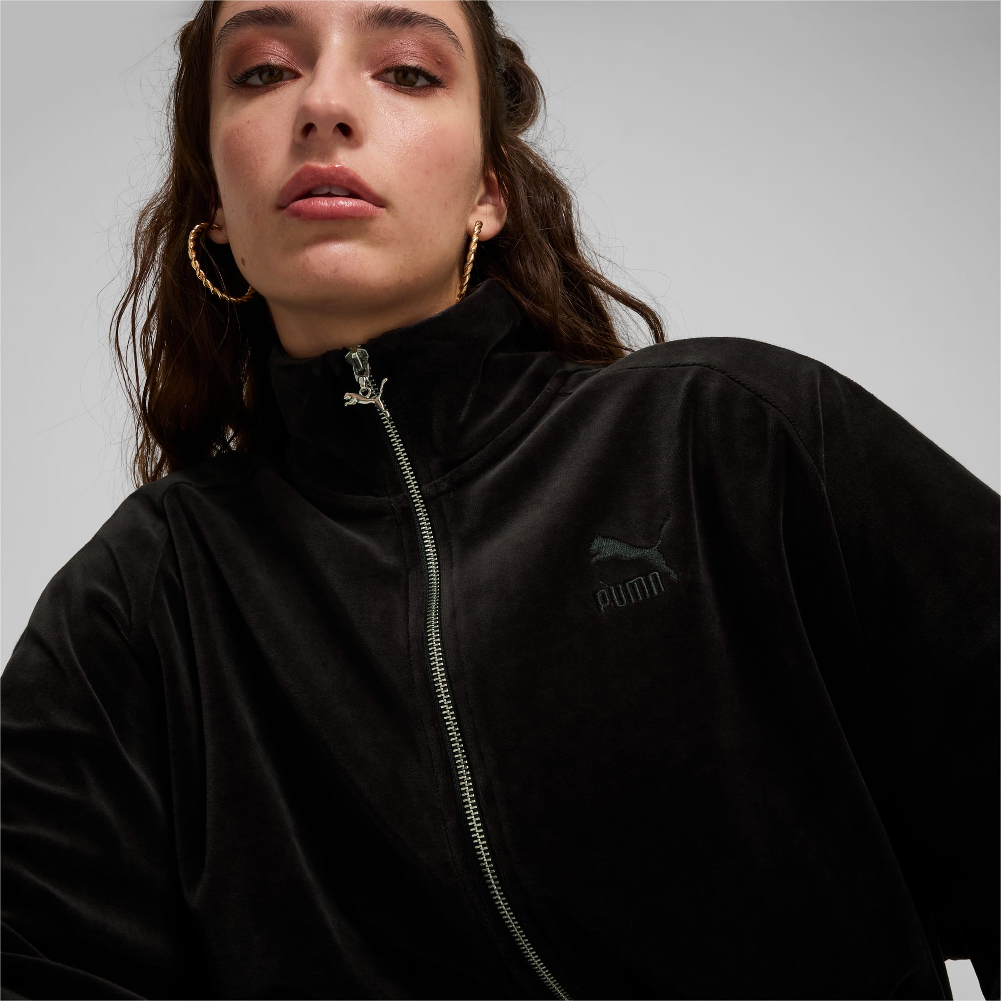 Image of Унисекс Яке PUMA T7 Oversized Velour Track Jacket