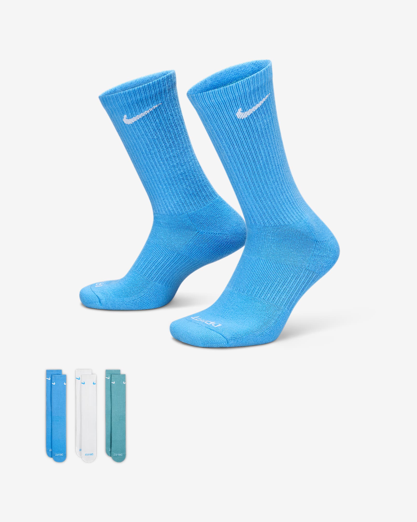 Unisex Socks NIKE U NK EVERYDAY PLUS CUSH CREW 3PR - 132