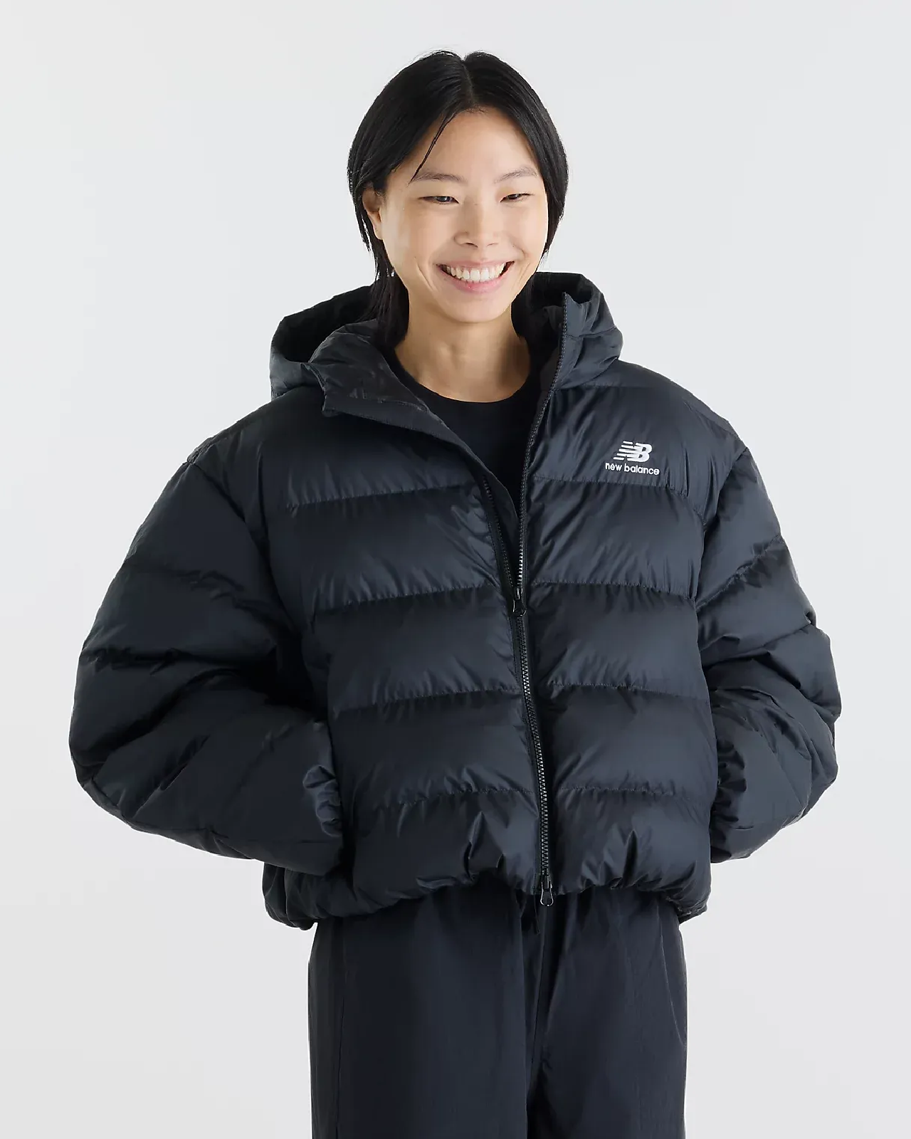 Image of Дамско Яке NEW BALANCE JACKET BOSTON PUFFER JACKET WJ62V5SN-BLACK- Ballistic sport, Балистик