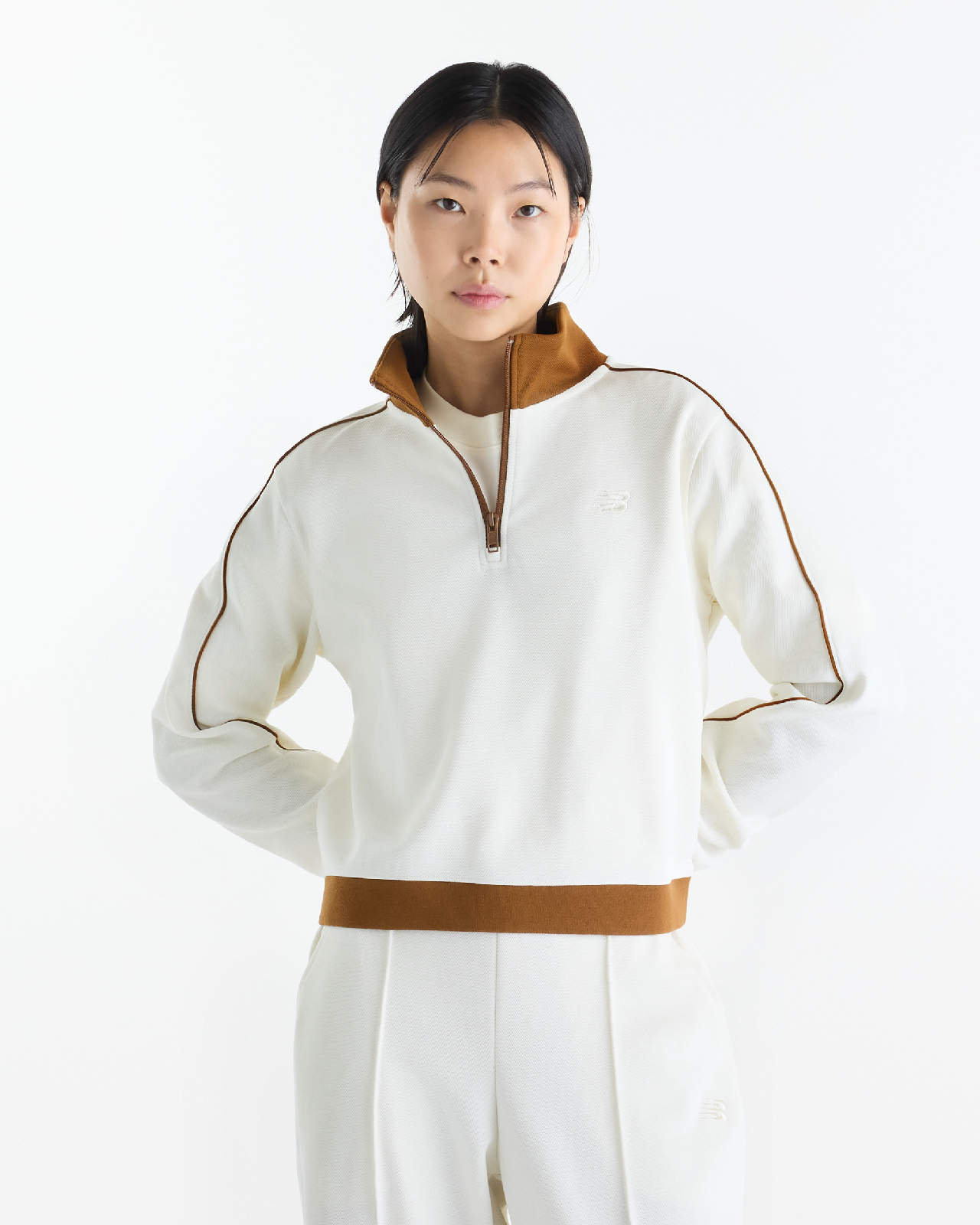 Image of Дамски суитшърт NEW BALANCE SHIRT SPORT LEGACY PIQUE 1/4 ZIP