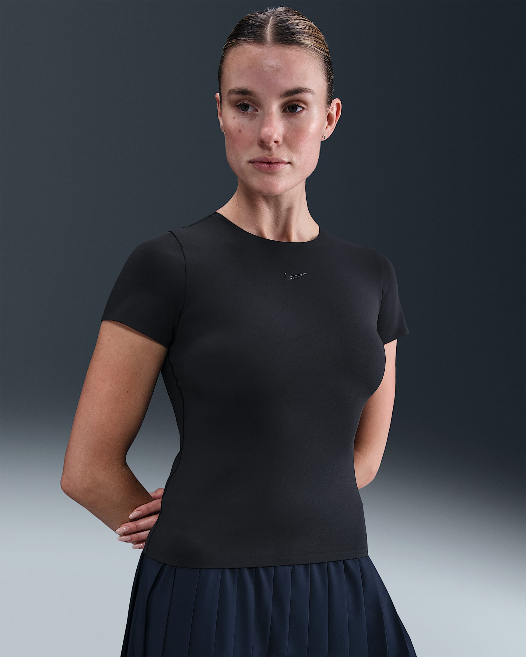 Дамска Тениска NIKE W NK DF SS TOP, черен цвят, Балистик