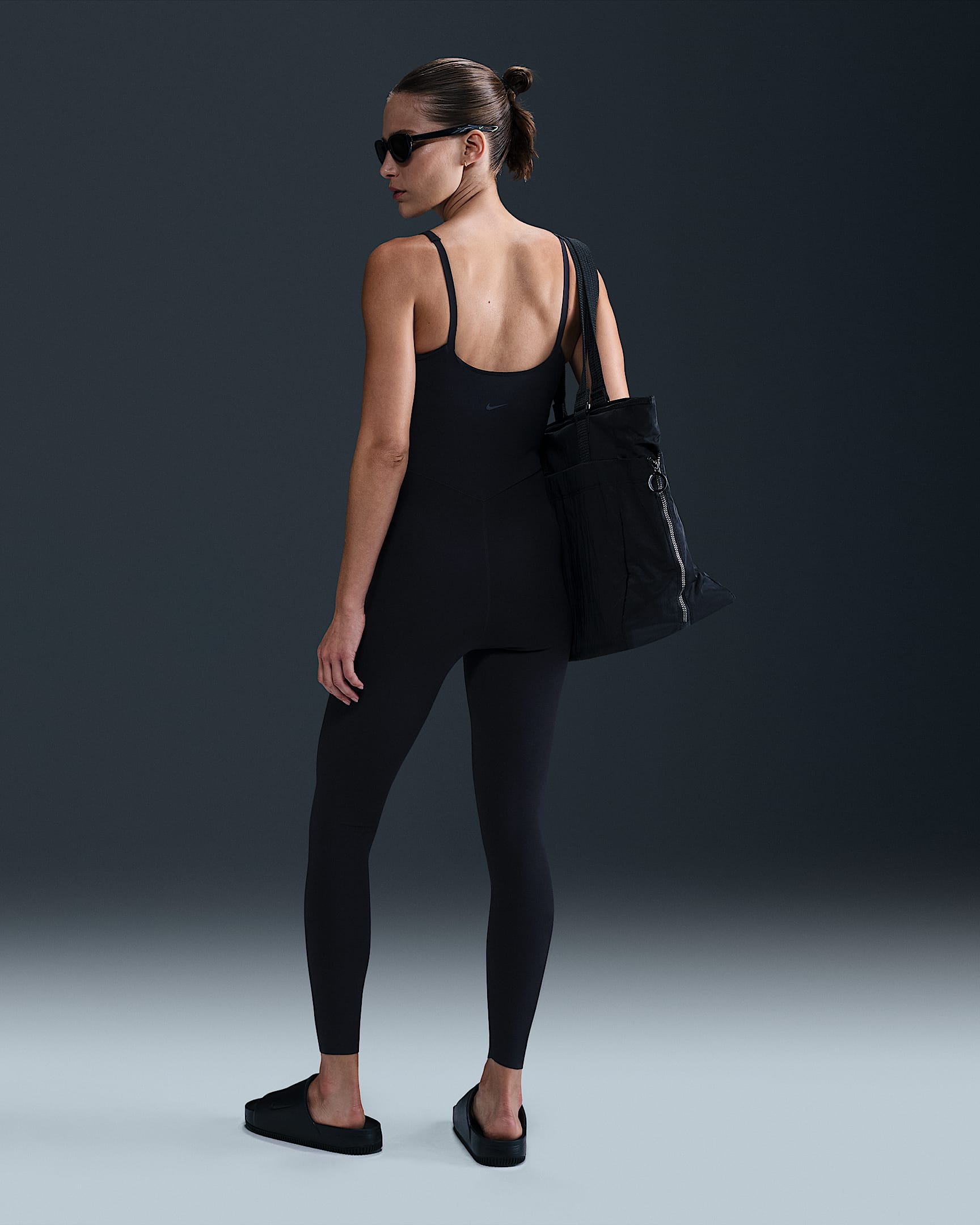 Image of Дамски гащеризон NIKE W NK ZENVY DF 7/8 BODYSUIT-HJ1084-010- Ballistic sport, Балистик