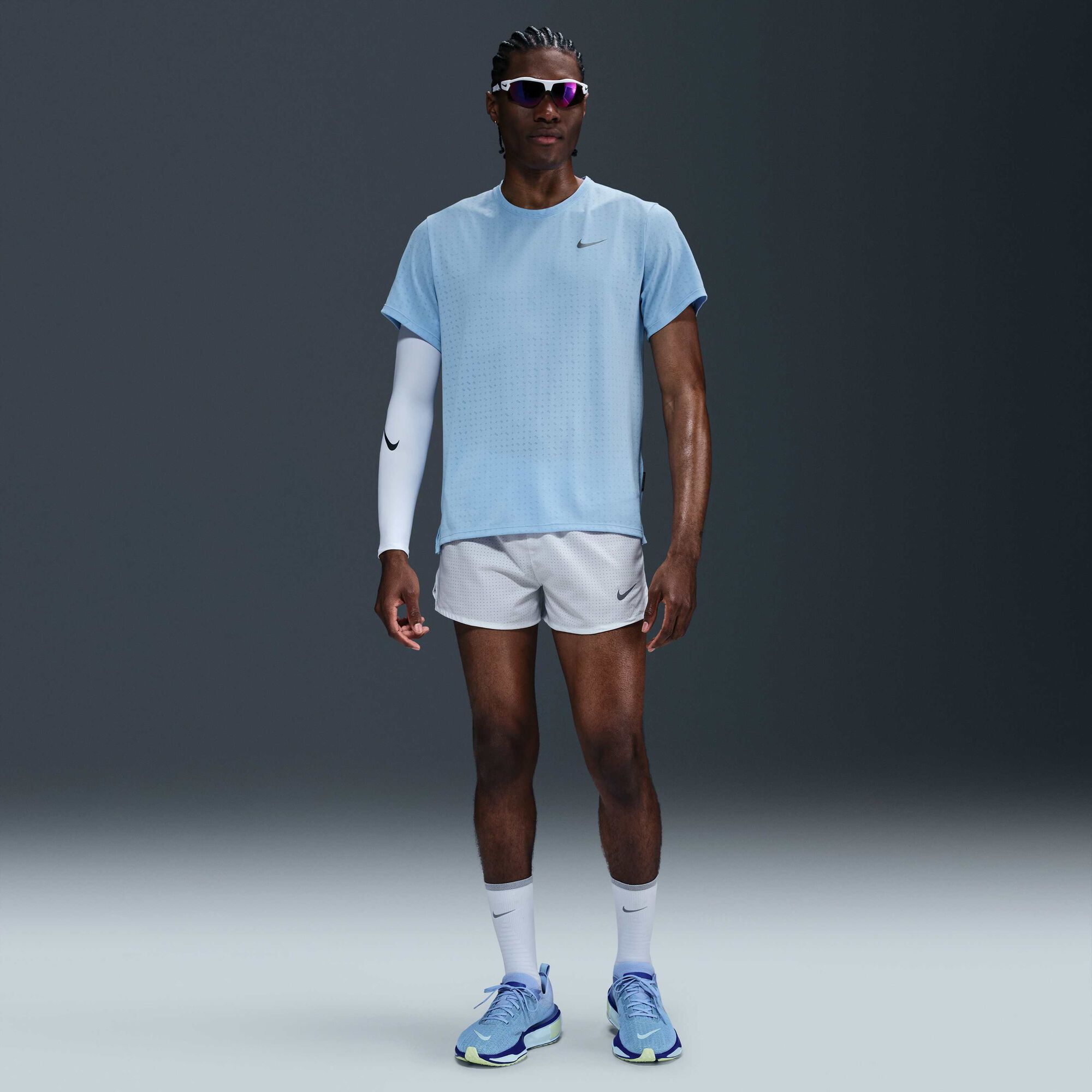 Мъжка Тениска NIKE M NK DF BREATHE MILER SS TOP, Балистик, светло син цвят
