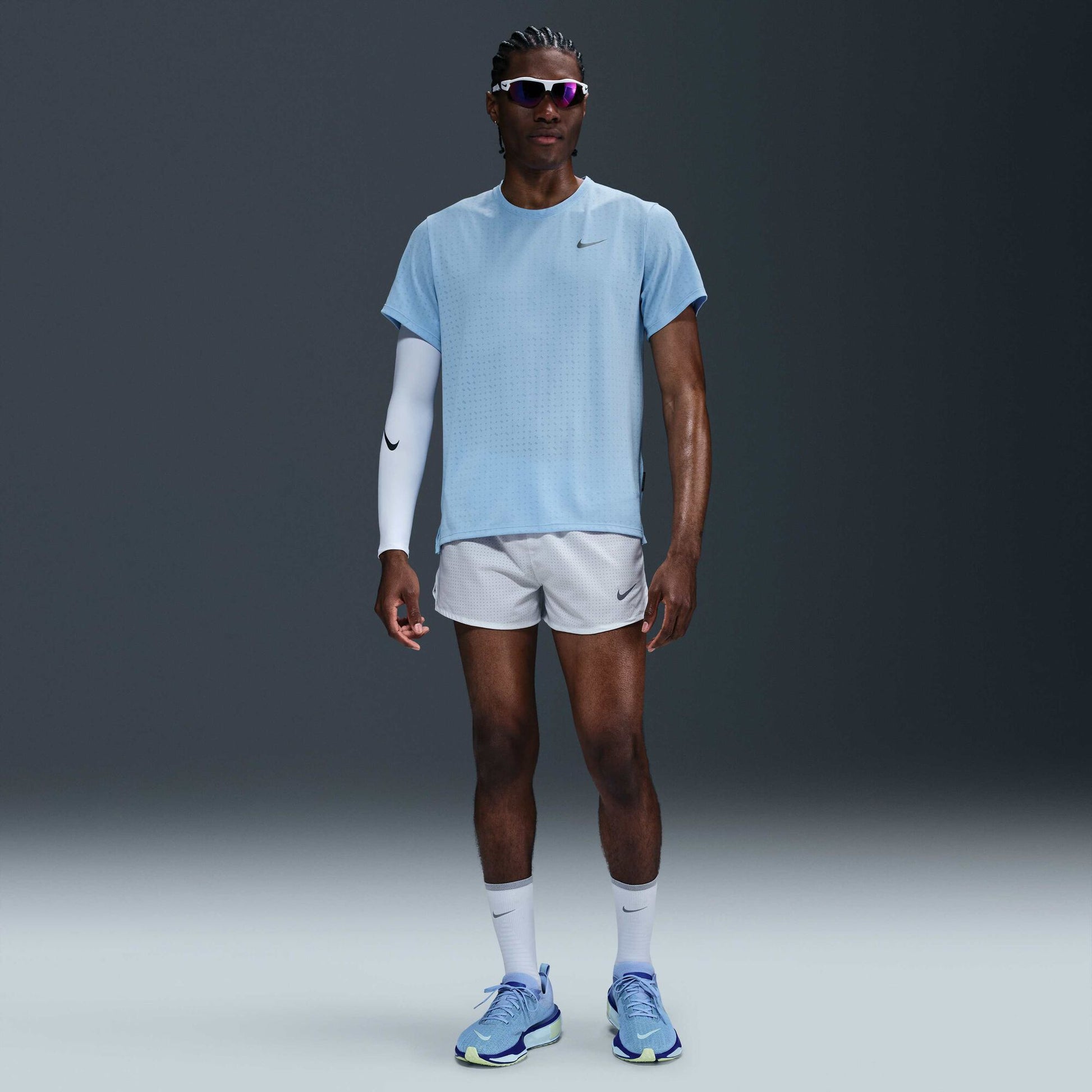 Мъжка Тениска NIKE M NK DF BREATHE MILER SS TOP, Балистик, светло син цвят