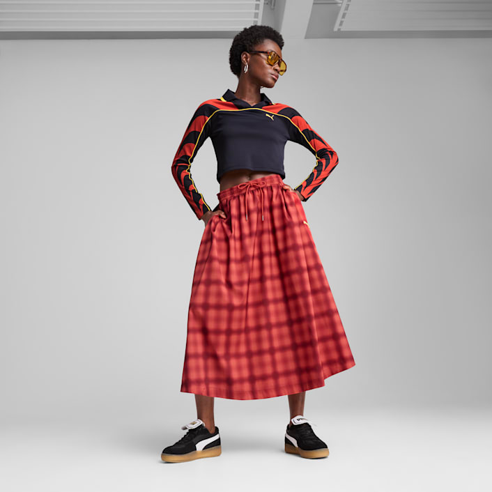Image of Пола PUMA T7 ROAD TO UNITY Woven Midi AOP Skirt