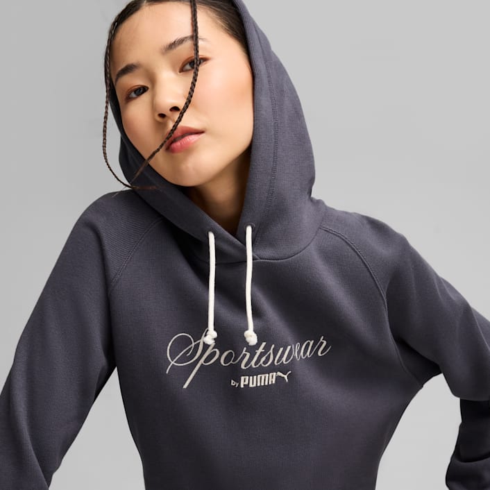 Image of Дамски Суитшърт PUMA CLASSICS+ Relaxed Cropped Hoodie