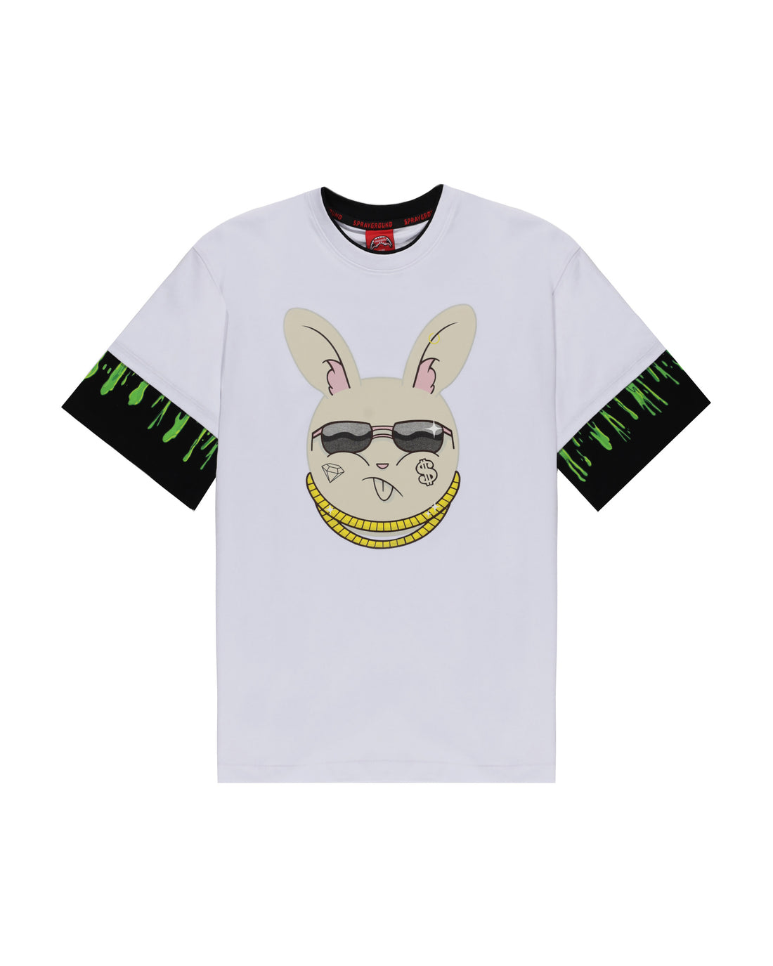 Image of Мъжкa Тениска SPRAYGROUND SPLATTER BUNNY DOUBLE T-SHIRT WHITE