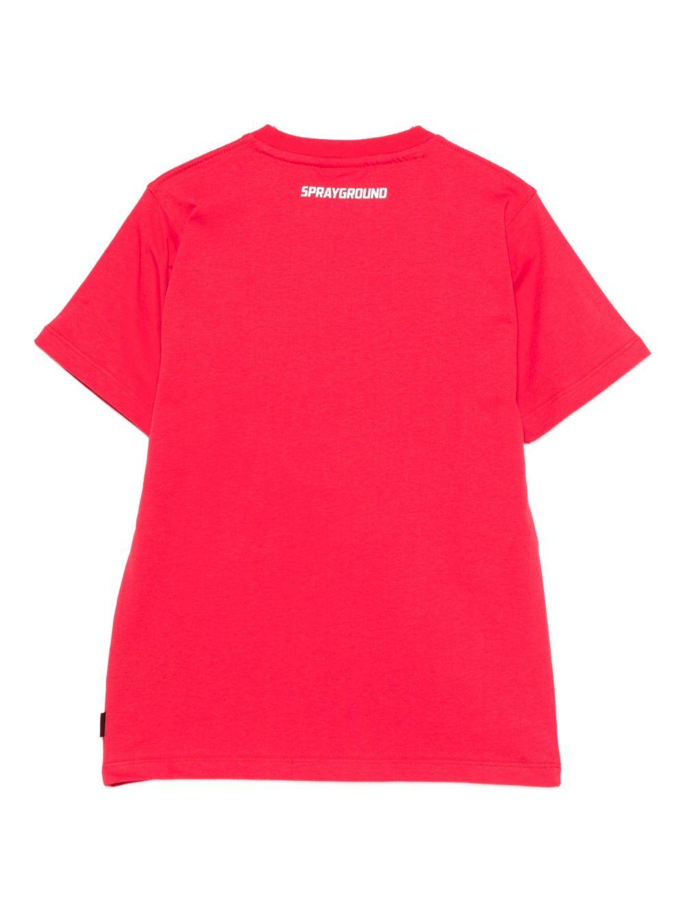 Image of Унисекс Тениска SPRAYGROUND SHARKS IN PARIS CHARACTERS SNEAKIN RED