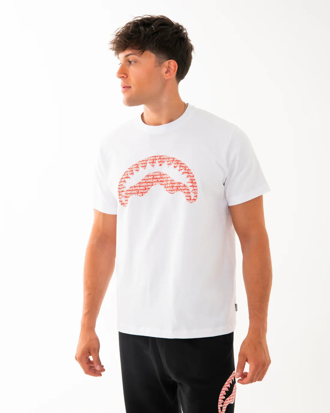 Image of Мъжка Тениска SPRAYGROUND LOGO MOUTH CORE REG T-SHIRT WHT