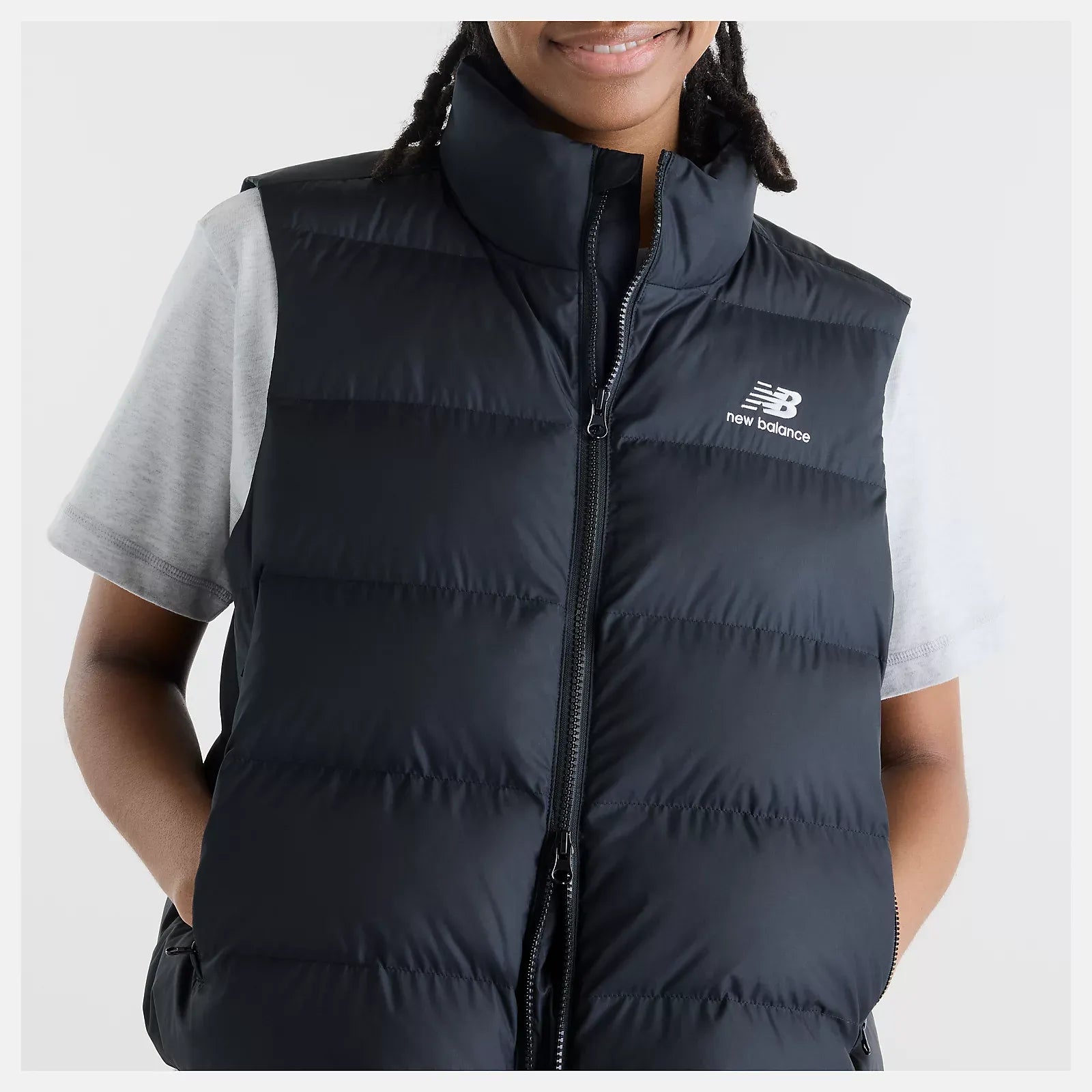 Image of Дамски Елек NEW BALANCE VEST BOSTON PUFFER VEST WJ62O4EX-BLACK- Ballistic sport, Балистик