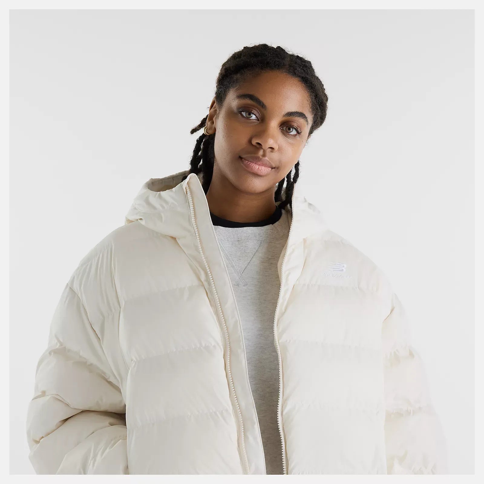 Image of Дамско Яке NEW BALANCE JACKET BOSTON PUFFER JACKET WJ62V5SN-LINEN- Ballistic sport, Балистик